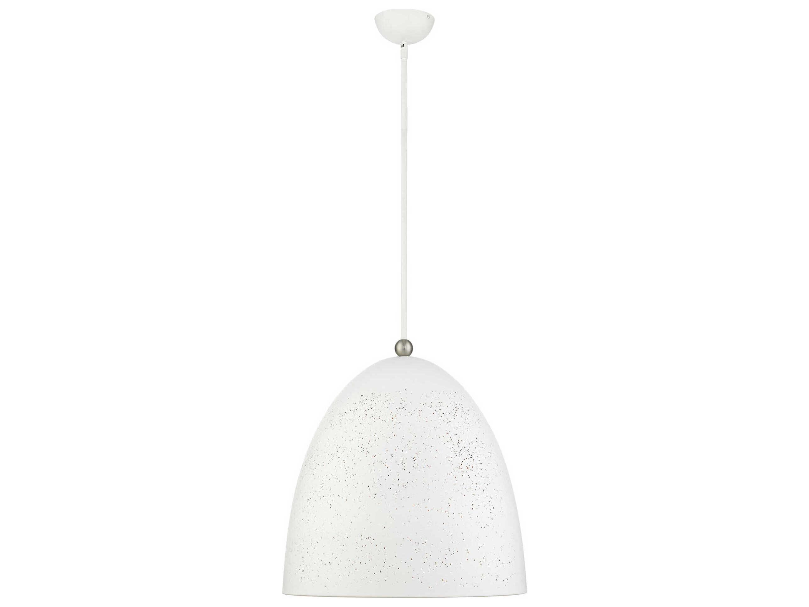 Livex Lighting Arlington 3-Light White Brushed Nickel Bell Pendant