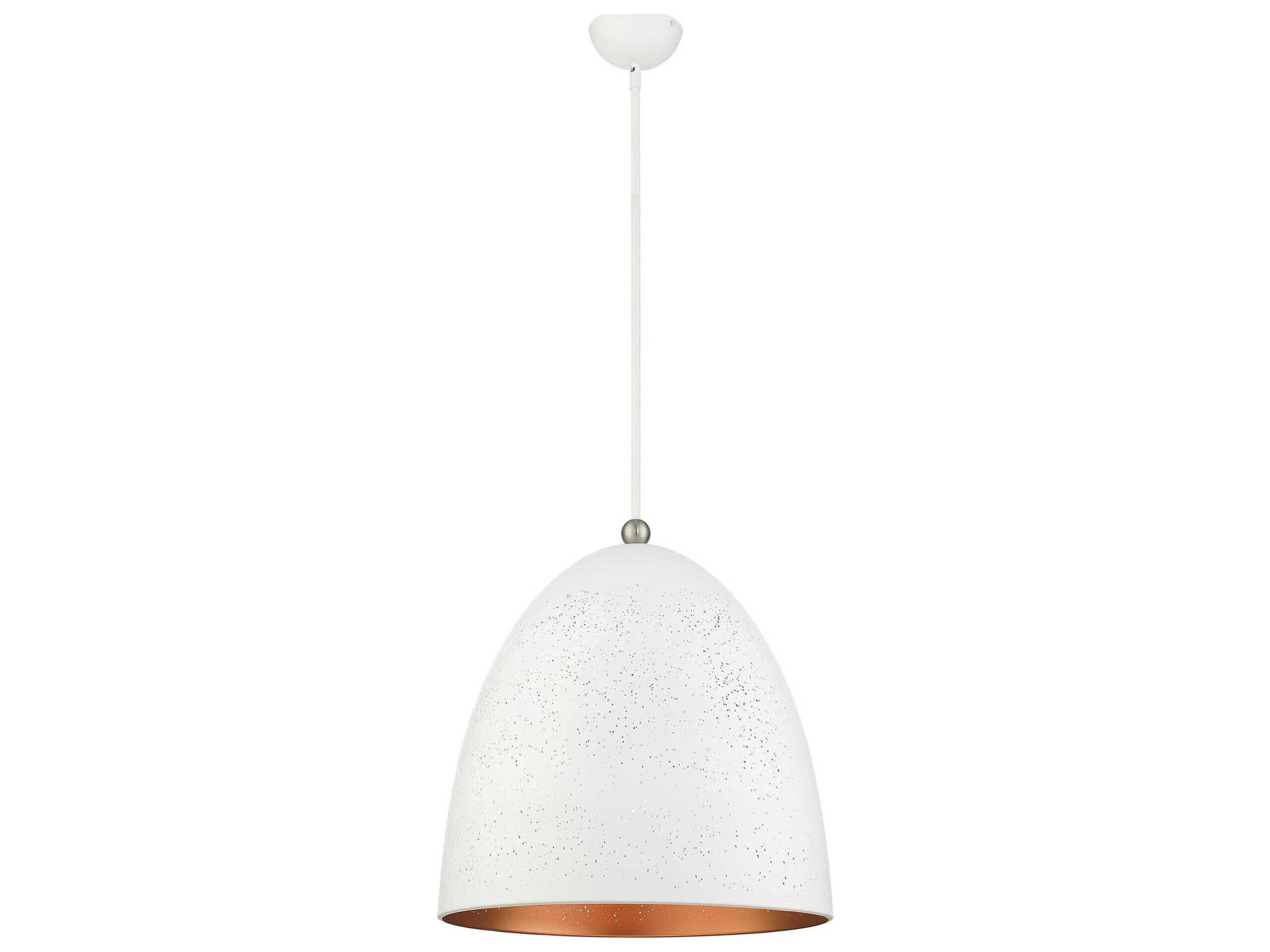 Livex Lighting Arlington 3-Light White Brushed Nickel Bell Pendant