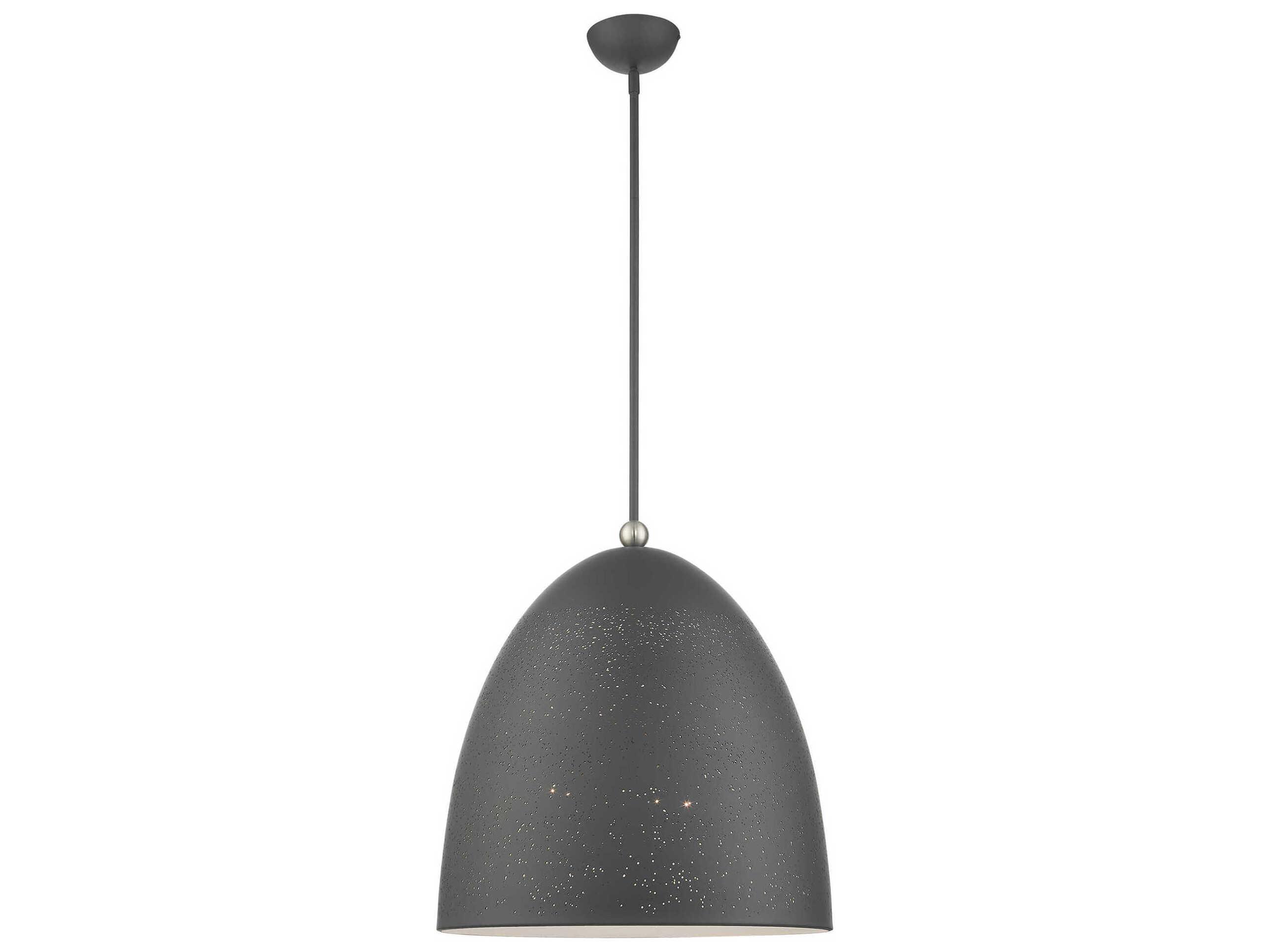 Livex Lighting Arlington 3-Light Scandinavian Gray Brushed Nickel Bell Pendant