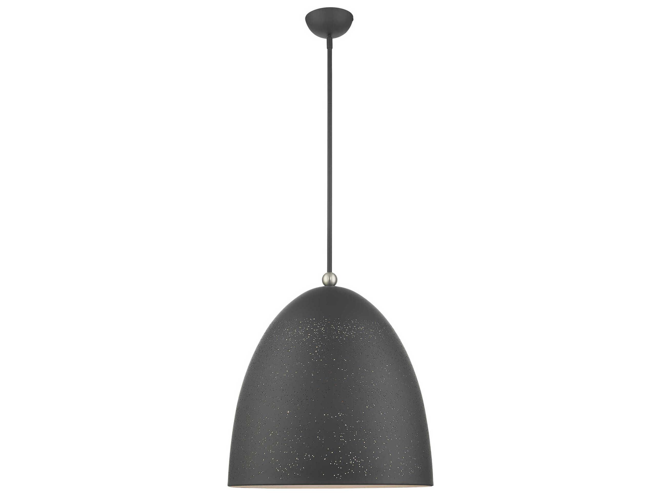 Livex Lighting Arlington 3-Light Scandinavian Gray Brushed Nickel Bell Pendant
