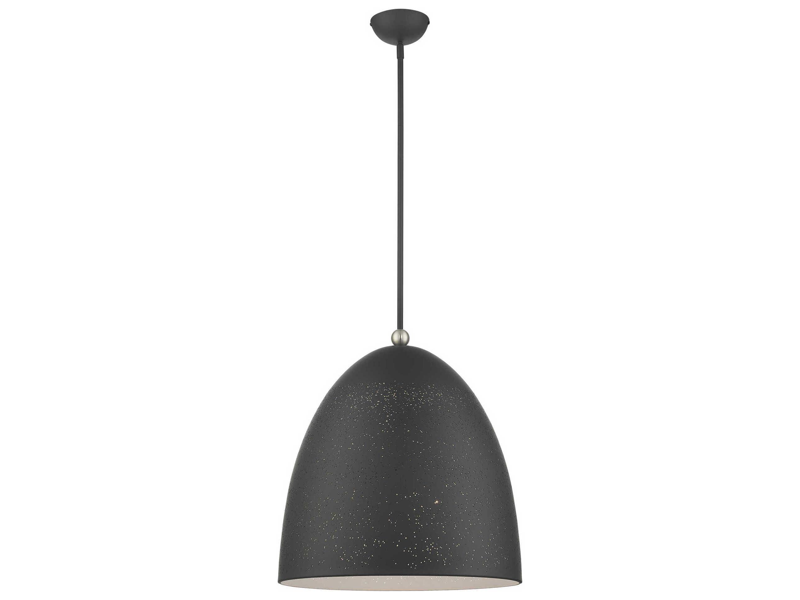 Livex Lighting Arlington 3-Light Scandinavian Gray Brushed Nickel Bell Pendant