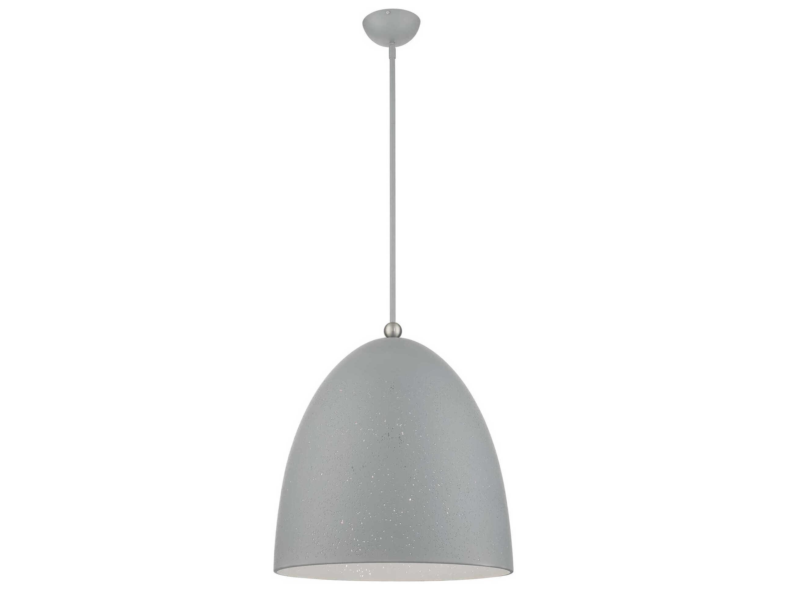 Livex Lighting Arlington 3-Light Nordic Gray Brushed Nickel Bell Pendant