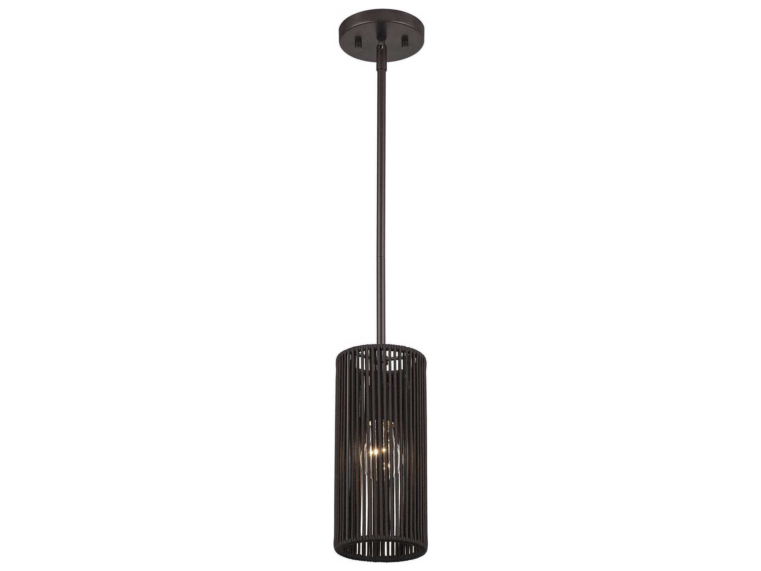 Livex Lighting Acordia 1-Light English Bronze Cylinder Mini Pendant