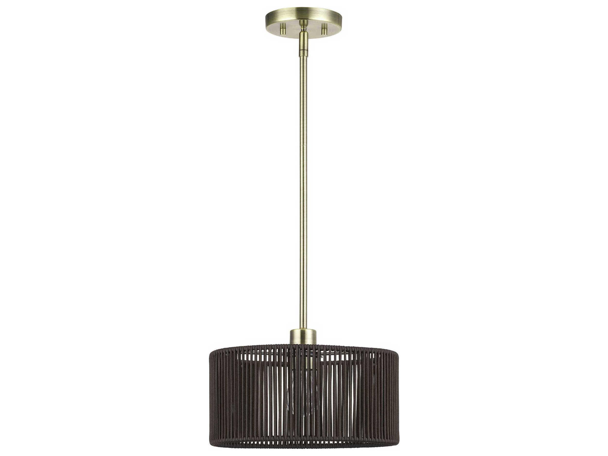 Livex Lighting Acordia 1-Light Antique Brass Round Mini Pendant