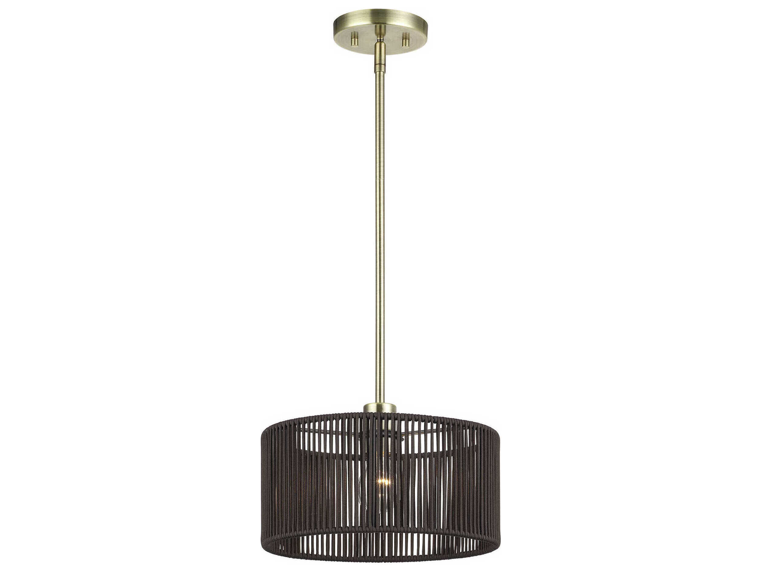 Livex Lighting Acordia 1-Light Antique Brass Round Mini Pendant