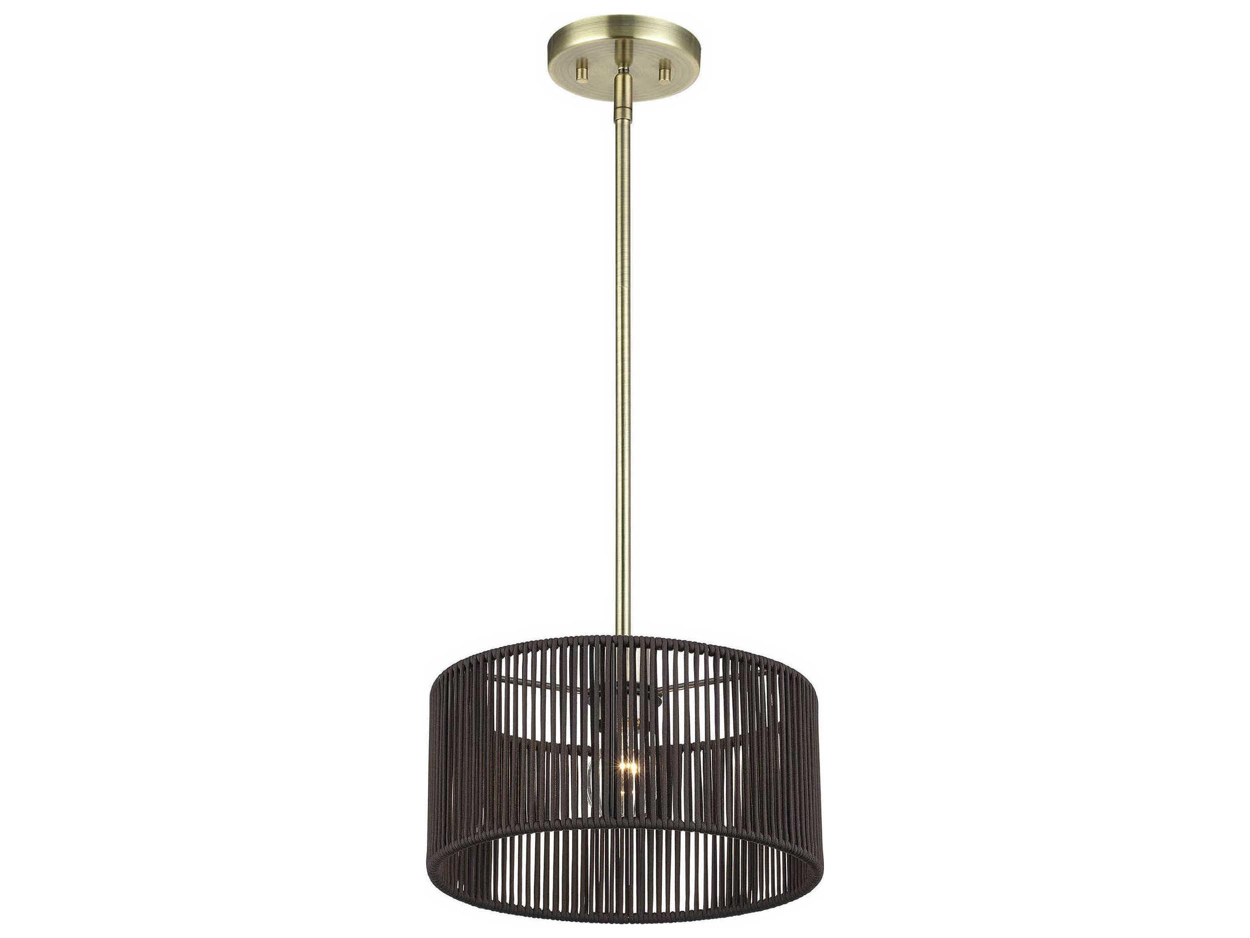 Livex Lighting Acordia 1-Light Antique Brass Round Mini Pendant
