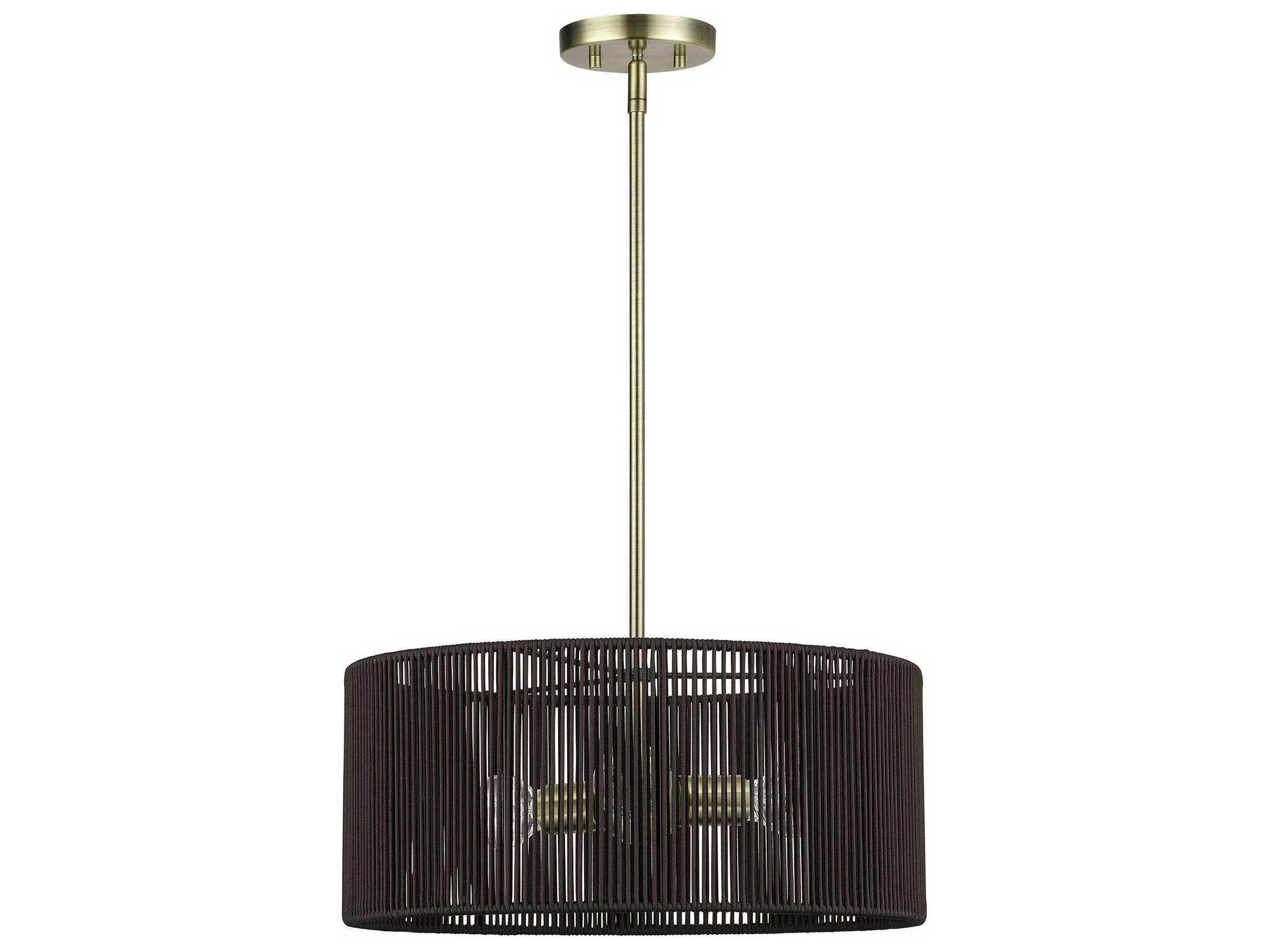 Livex Lighting Acordia 3-Light Antique Brass Round Pendant