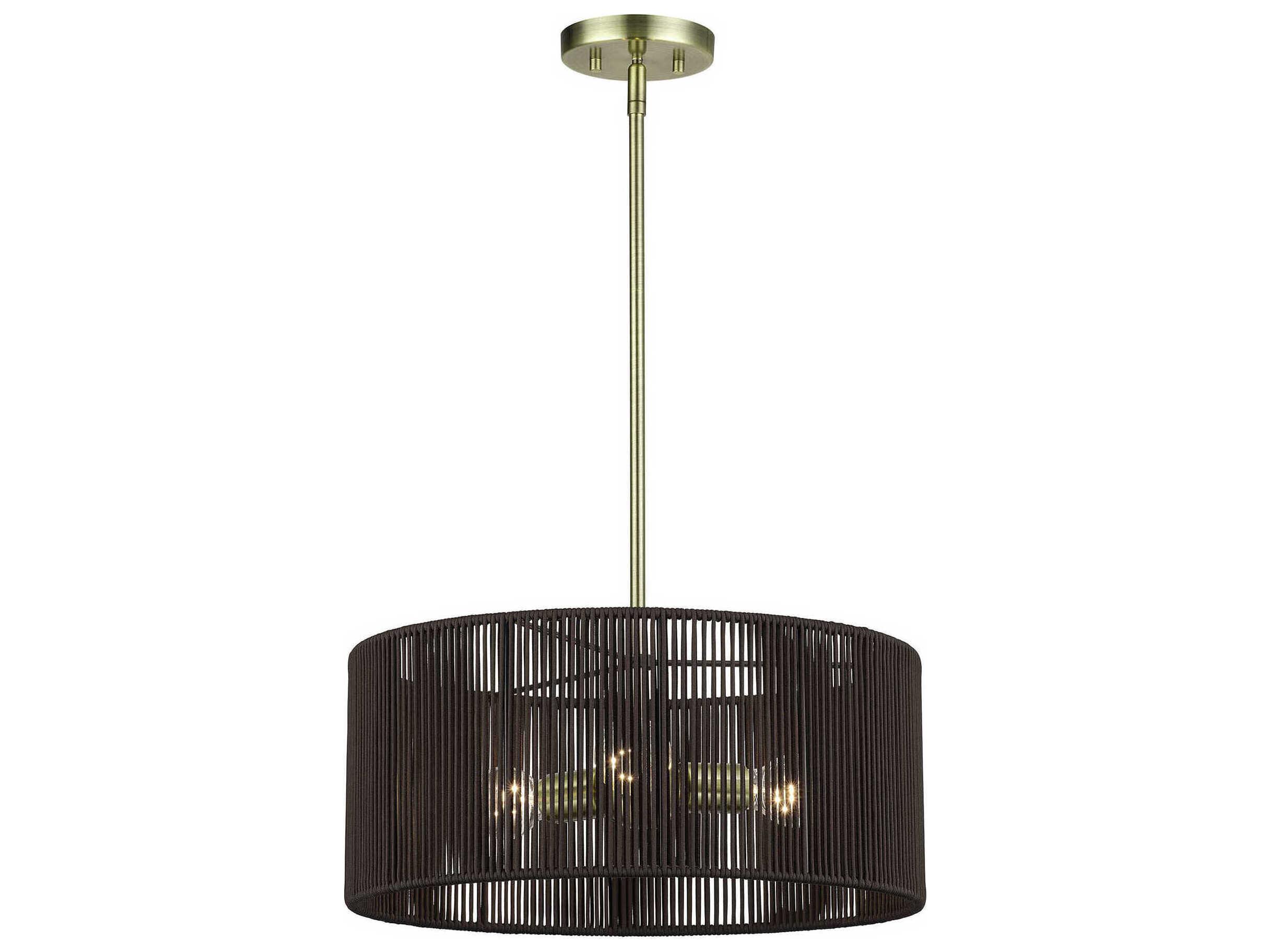 Livex Lighting Acordia 3-Light Antique Brass Round Pendant