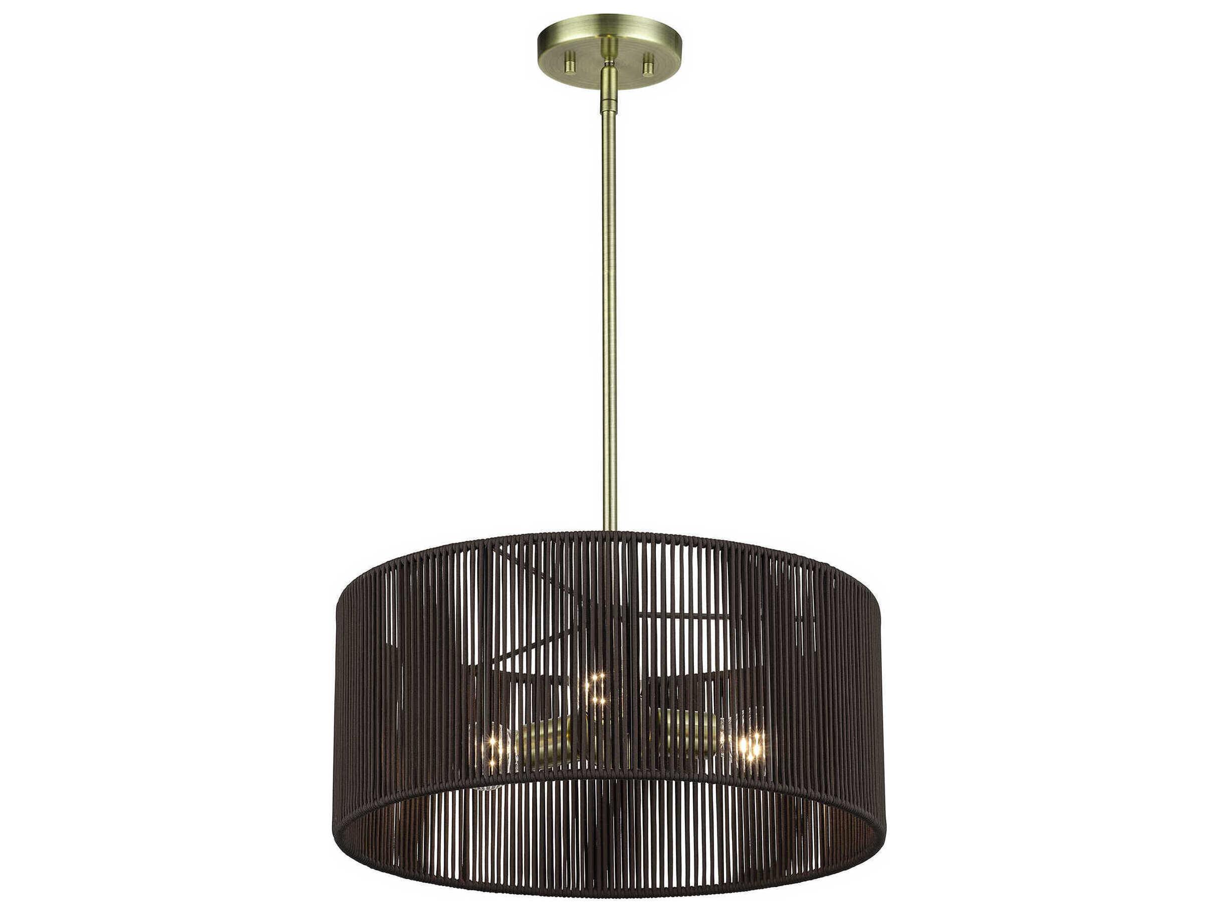 Livex Lighting Acordia 3-Light Antique Brass Round Pendant