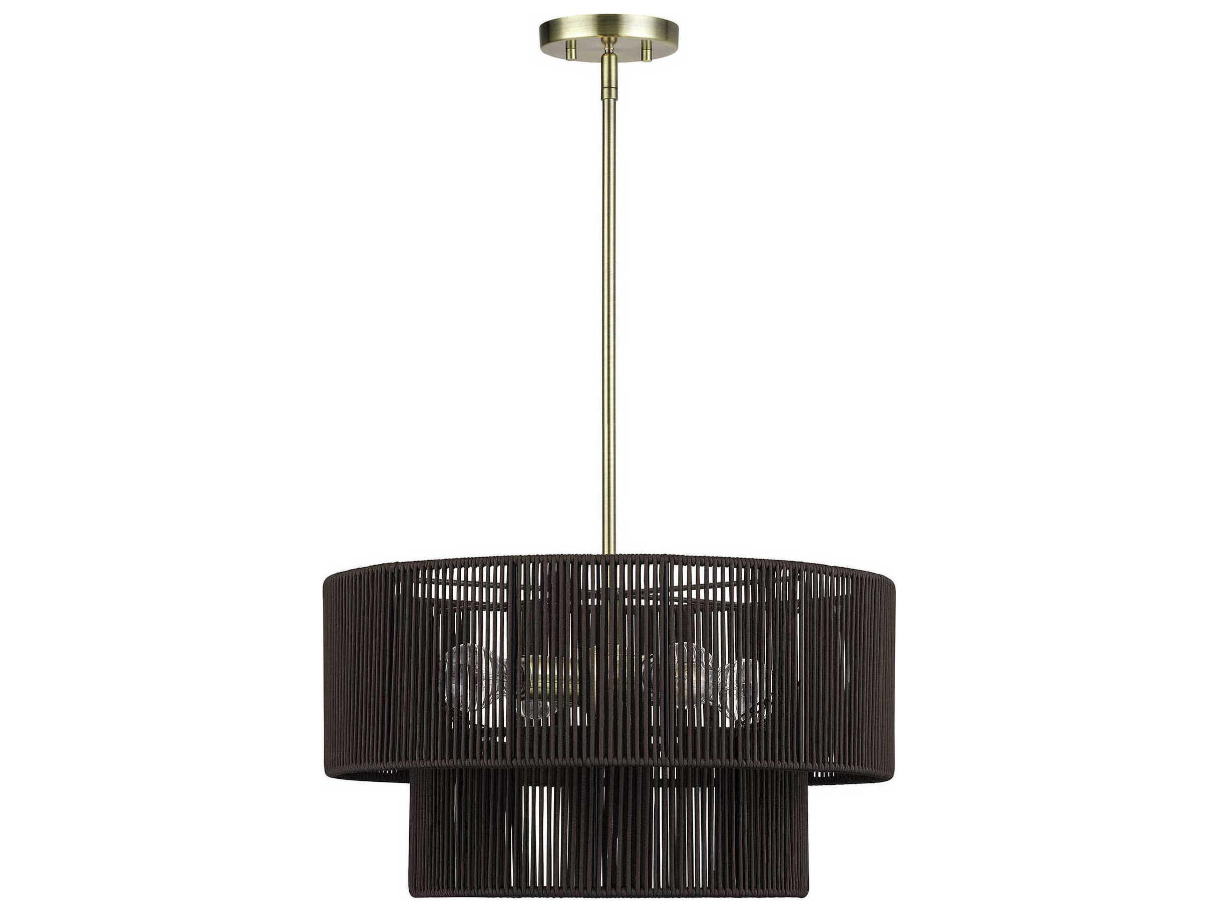 Livex Lighting Acordia 4-Light Antique Brass Drum Pendant