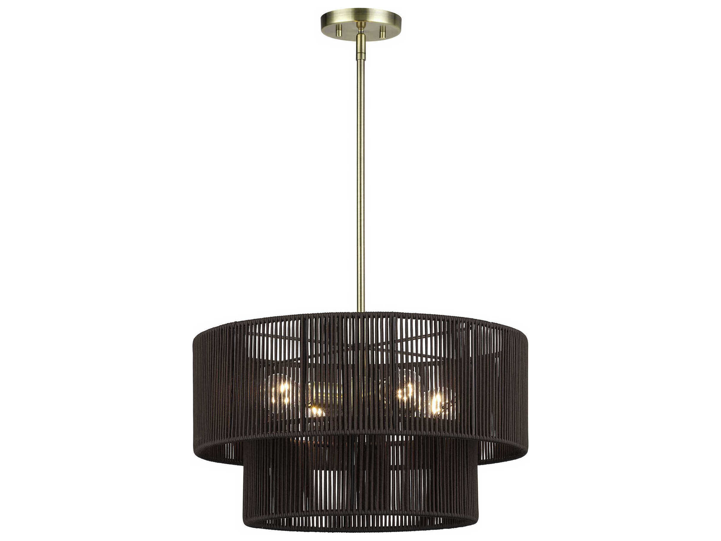 Livex Lighting Acordia 4-Light Antique Brass Drum Pendant