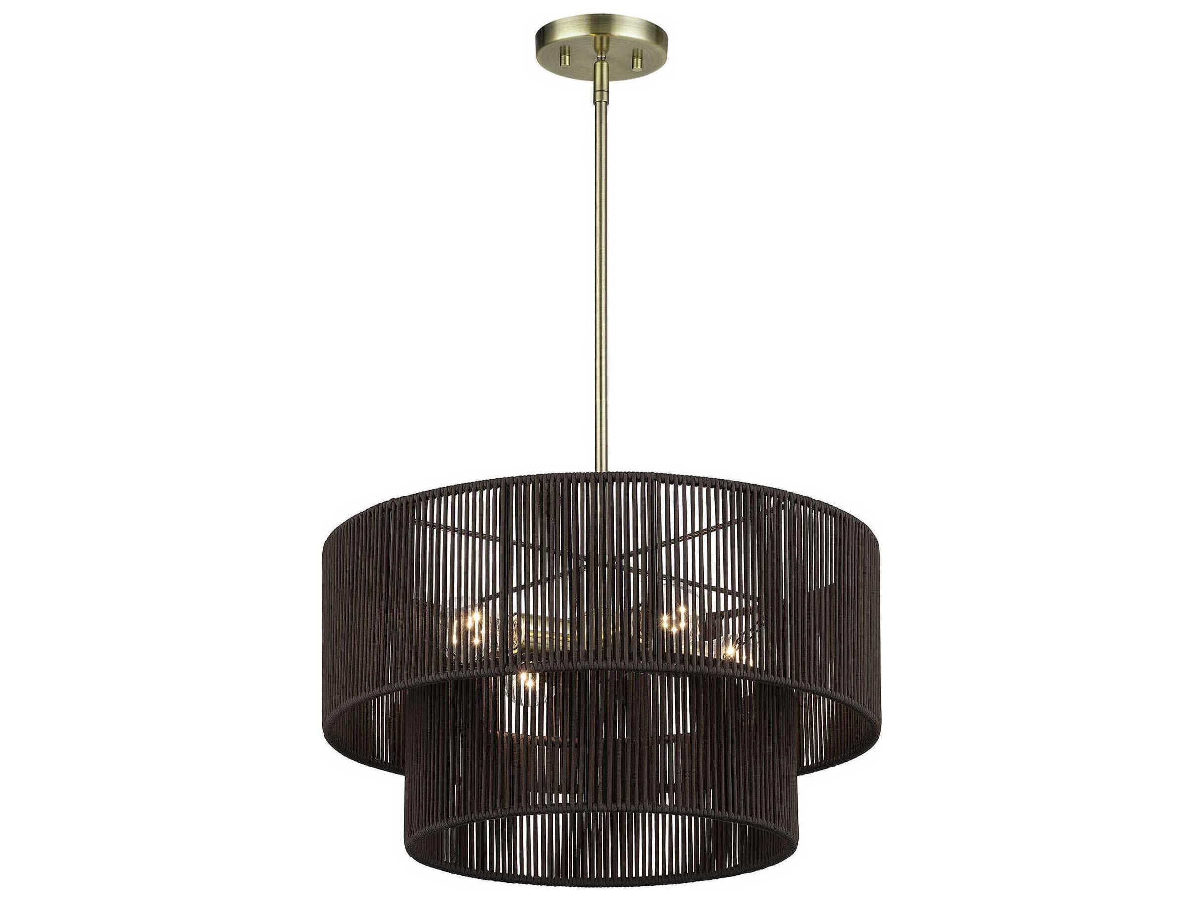 Livex Lighting Acordia 4-Light Antique Brass Drum Pendant