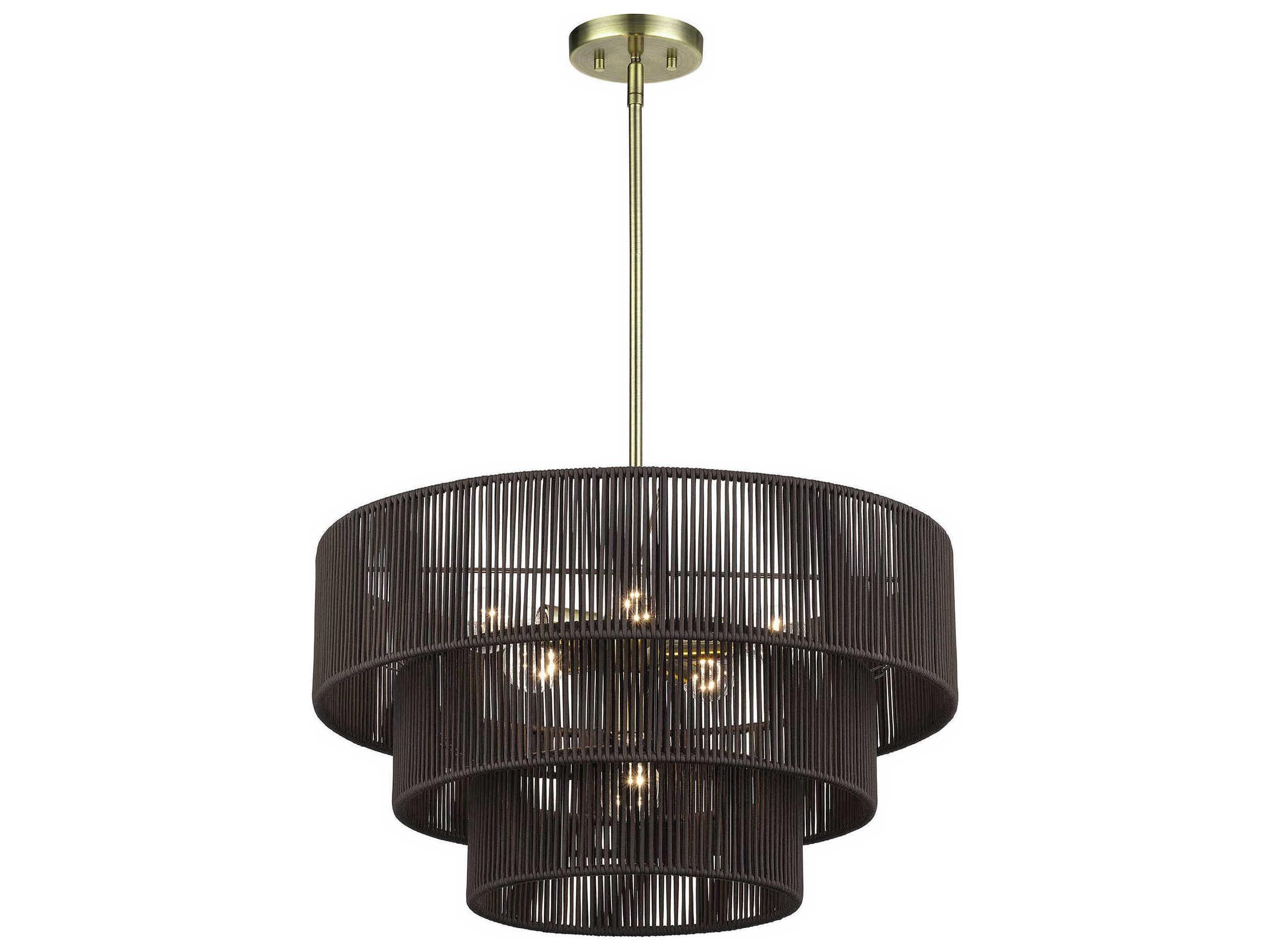 Livex Lighting Acordia 6-Light Antique Brass Round Pendant