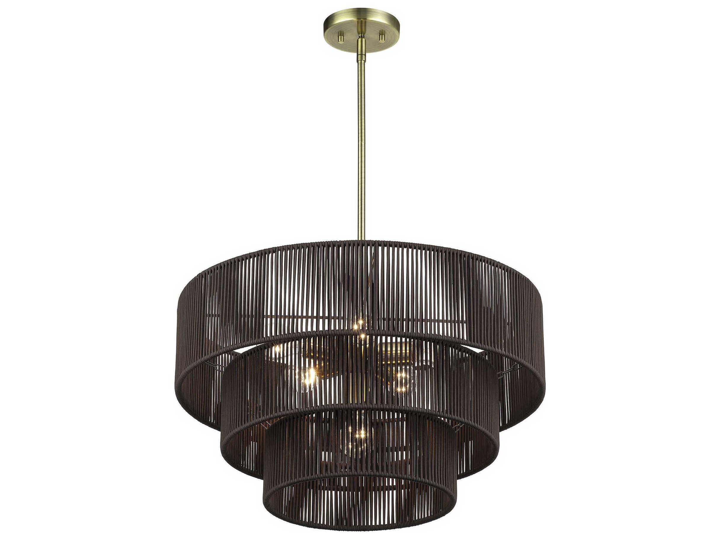 Livex Lighting Acordia 6-Light Antique Brass Round Pendant