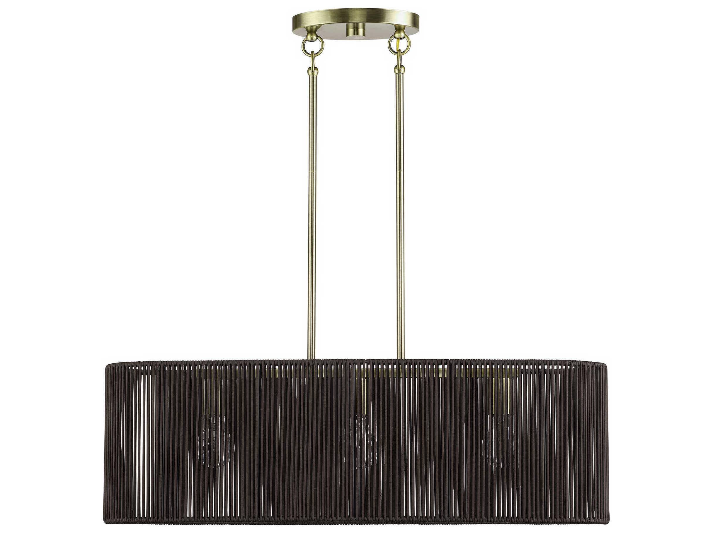 Livex Lighting Acordia 3-Light Antique Brass Linear Island Pendant