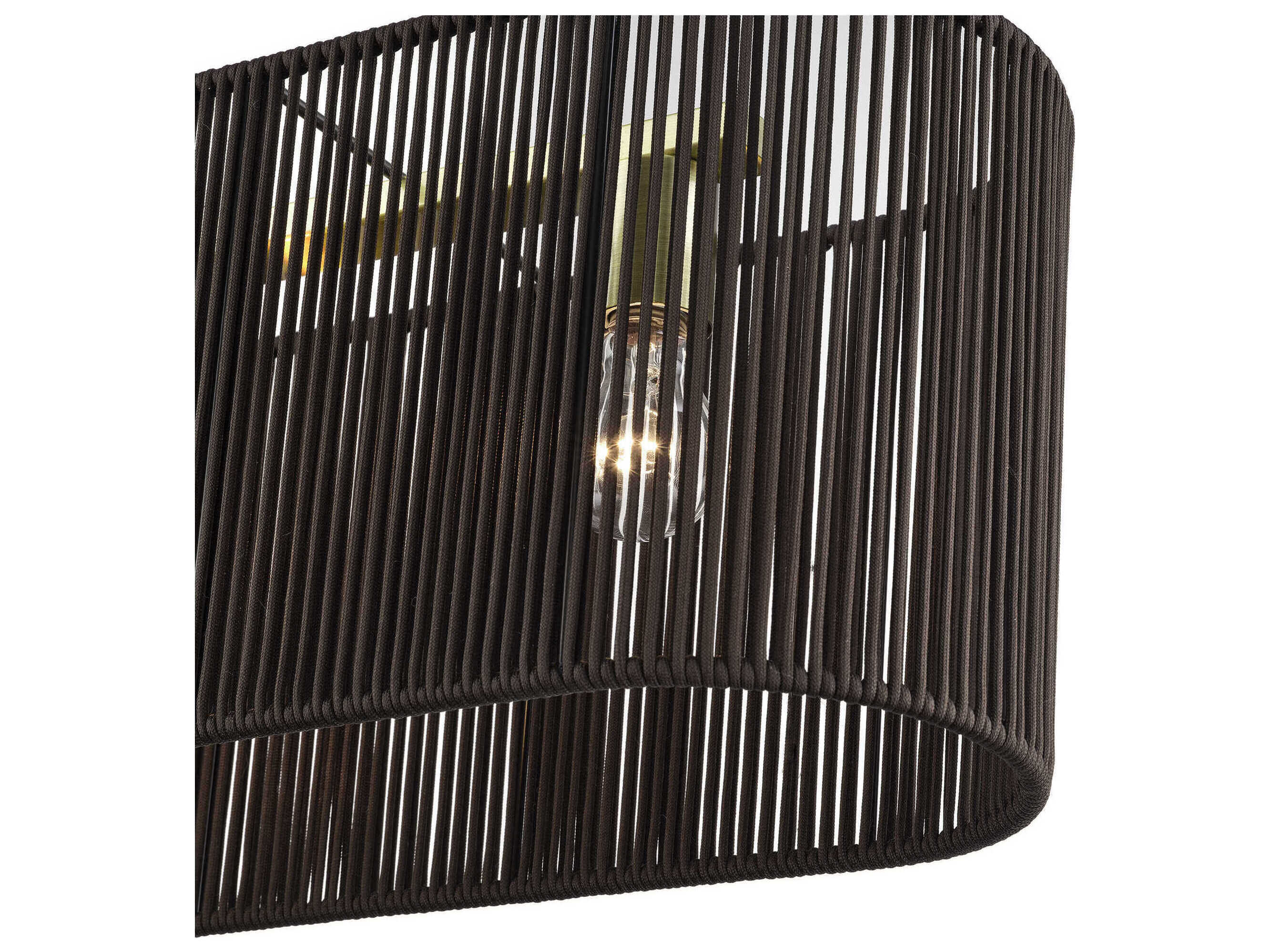 Livex Lighting Acordia 4-Light Antique Brass Drum Island Pendant