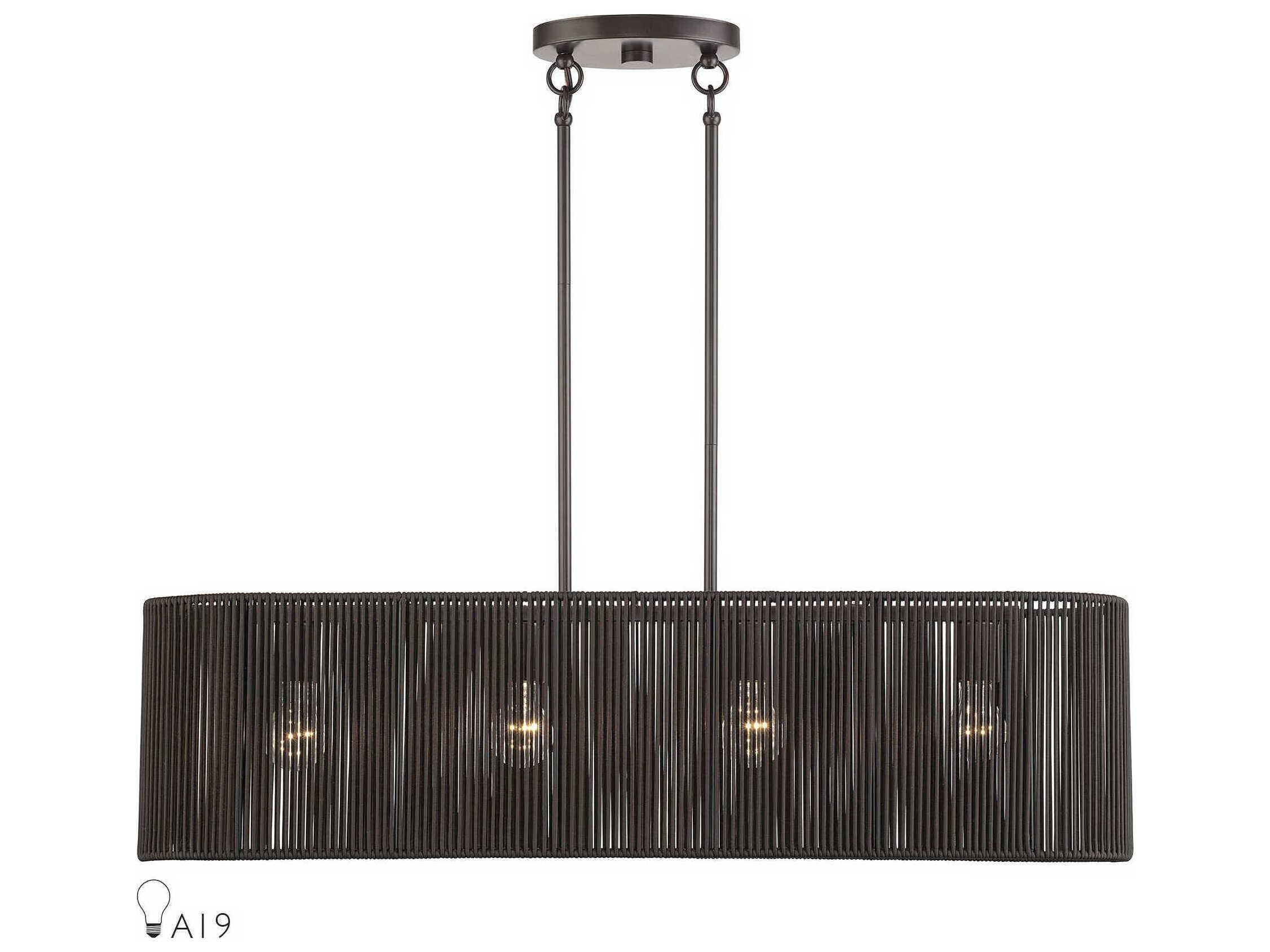 Livex Lighting Acordia 4-Light English Bronze Drum Island Pendant