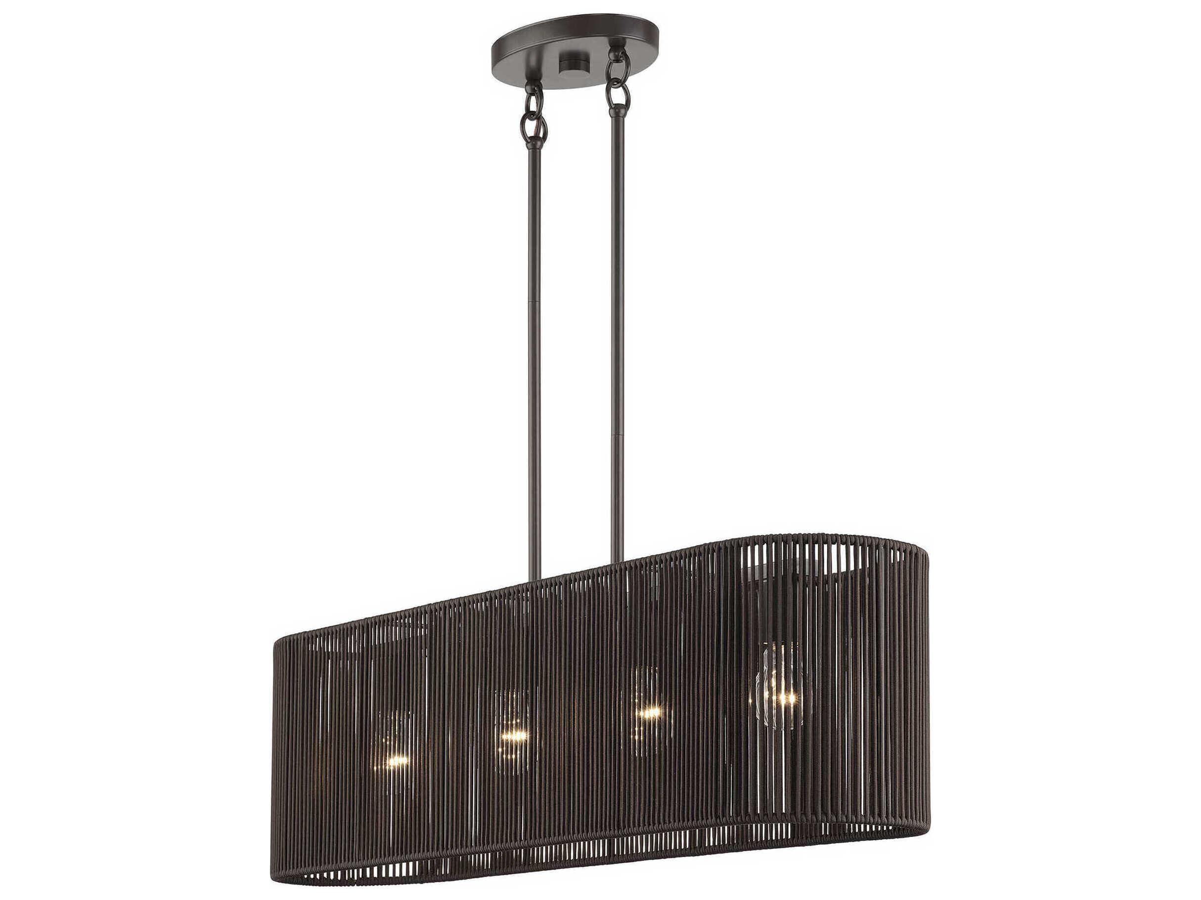 Livex Lighting Acordia 4-Light English Bronze Drum Island Pendant