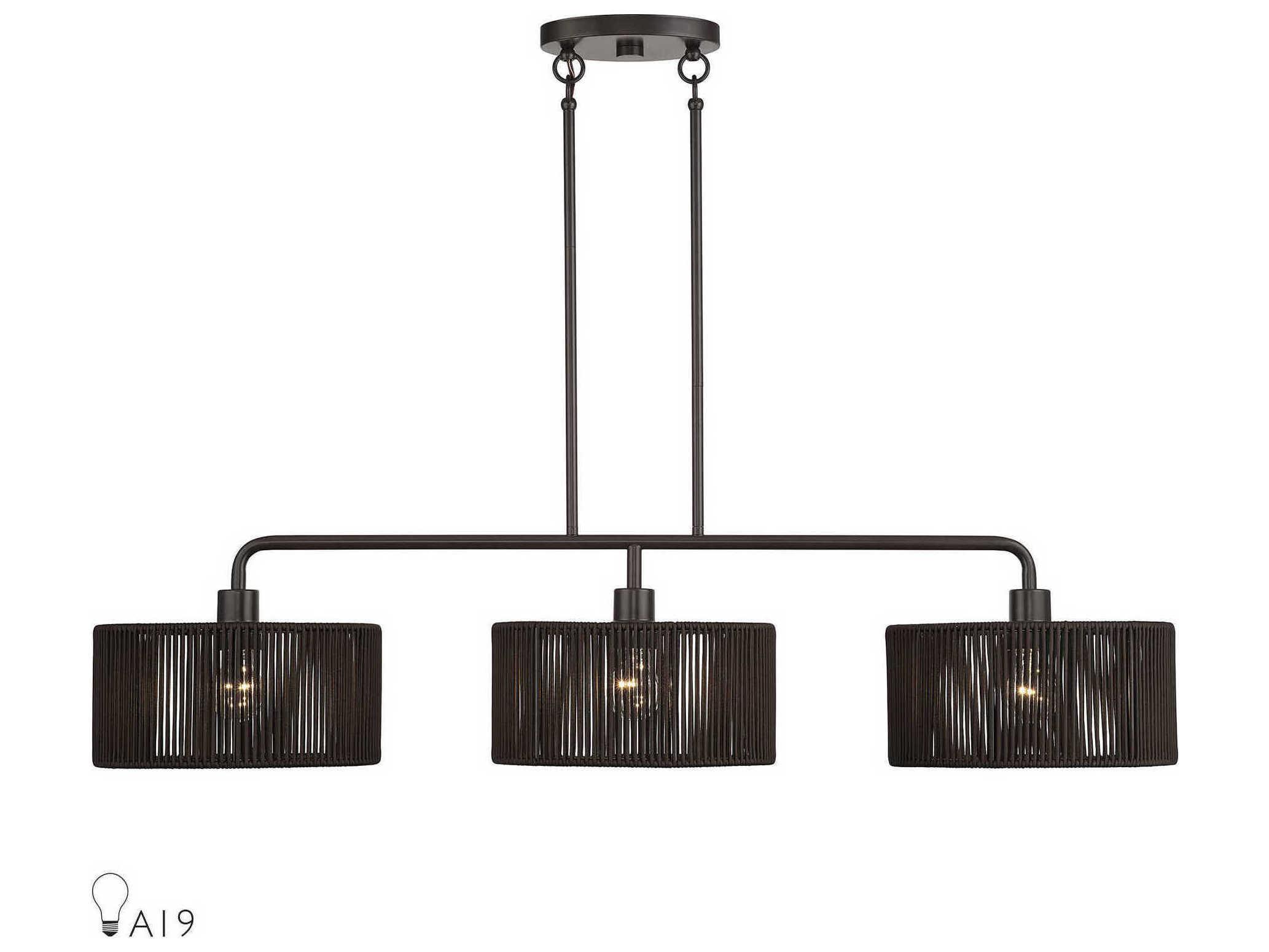 Livex Lighting Acordia 3-Light English Bronze Drum Island Pendant