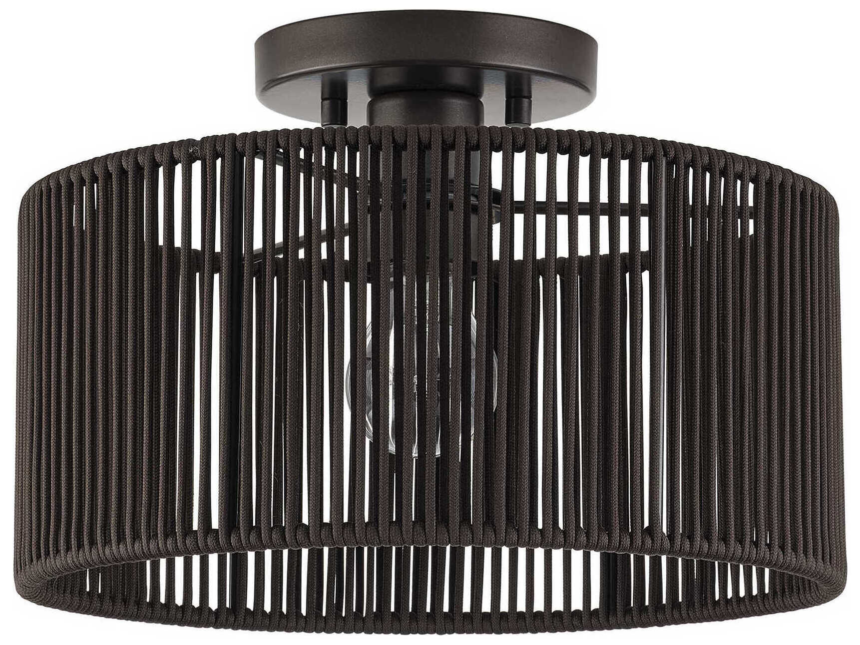 Livex Lighting Acordia 1-Light English Bronze Drum Semi Flush Mount