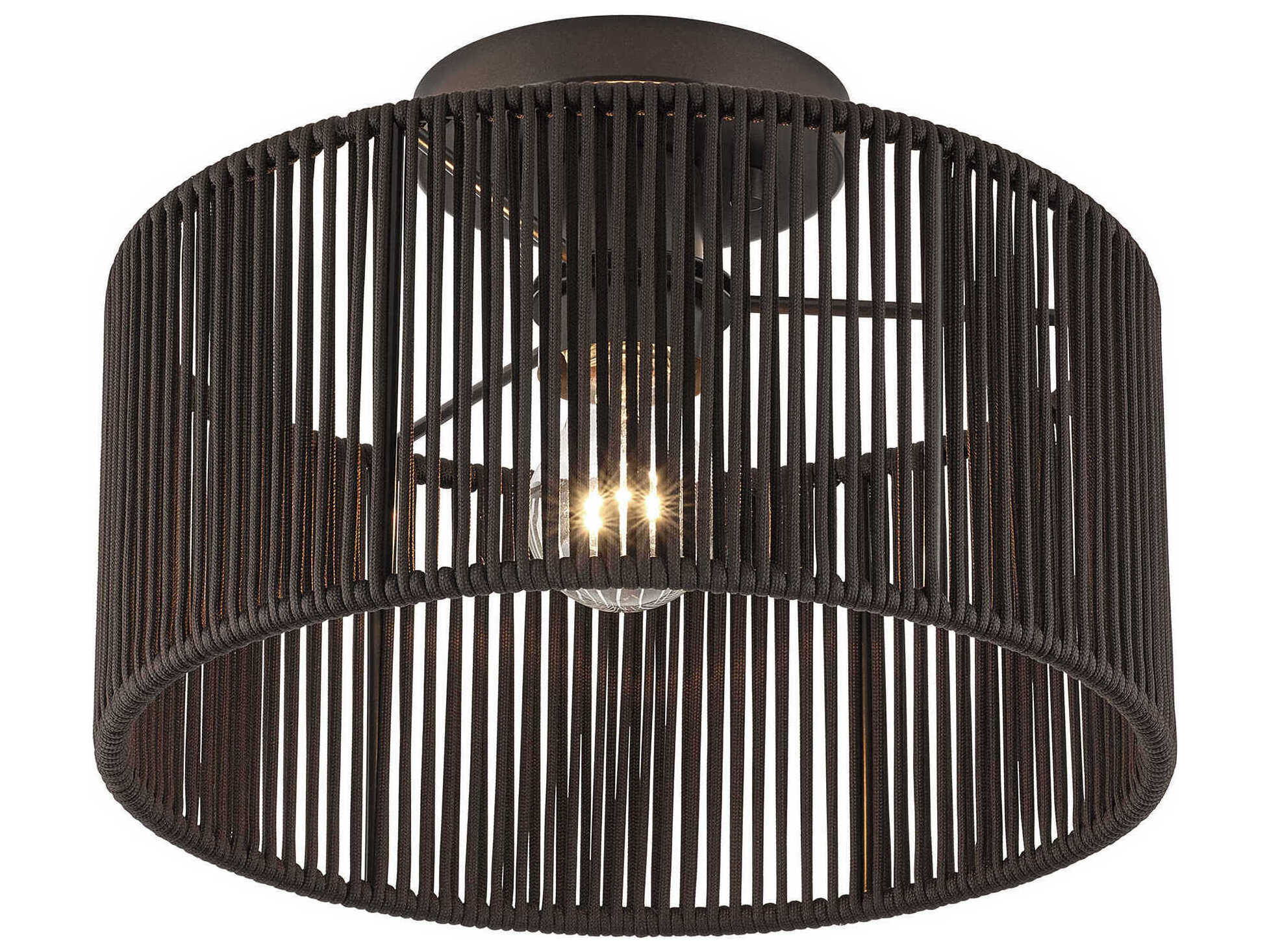 Livex Lighting Acordia 1-Light English Bronze Drum Semi Flush Mount