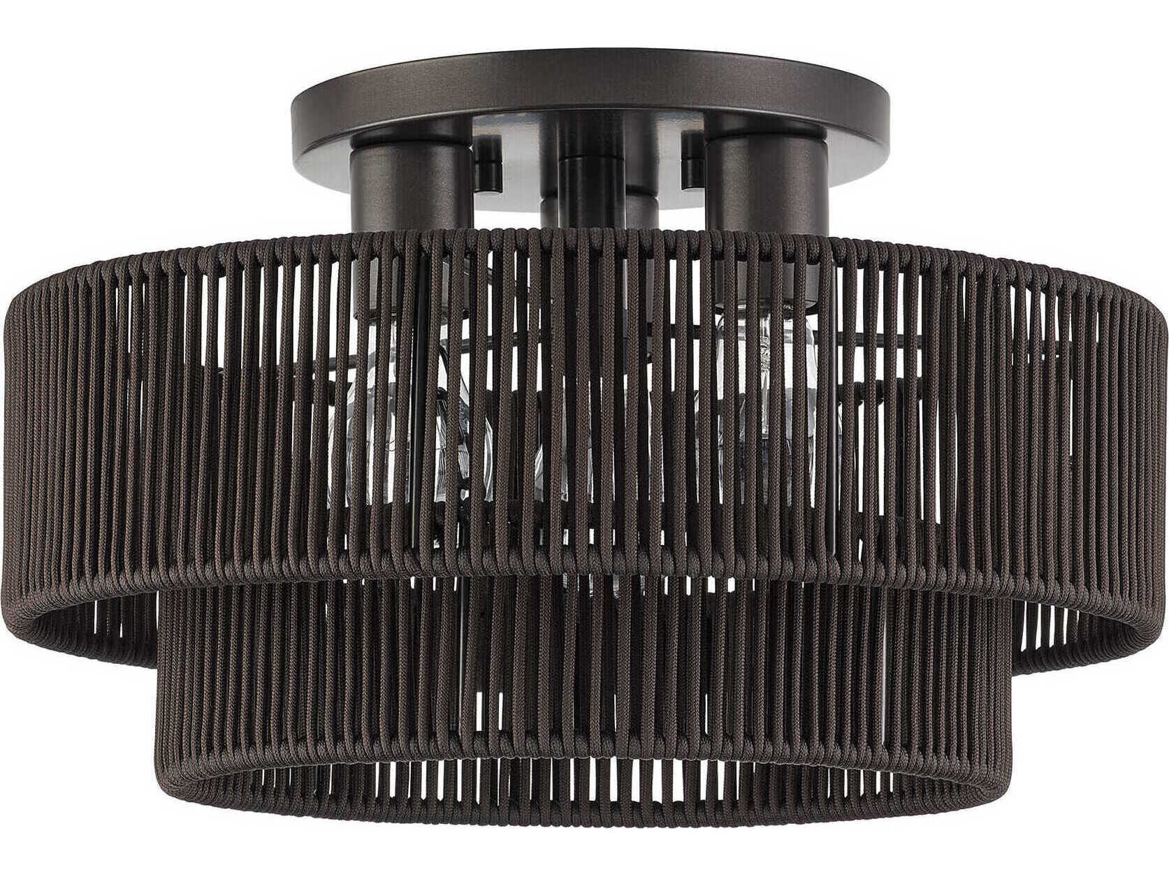Livex Lighting Acordia 3-Light English Bronze Drum Semi Flush Mount
