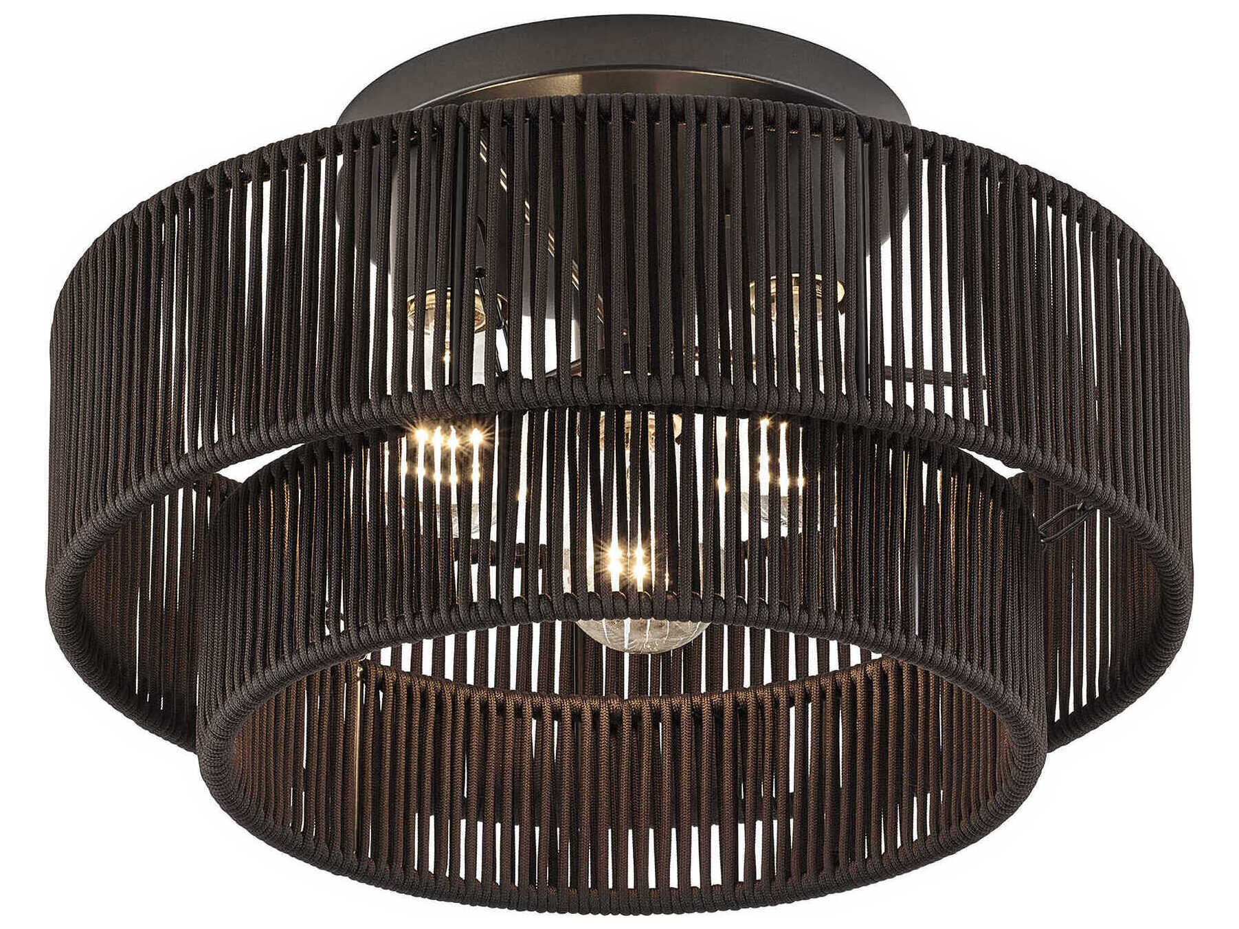 Livex Lighting Acordia 3-Light English Bronze Drum Semi Flush Mount