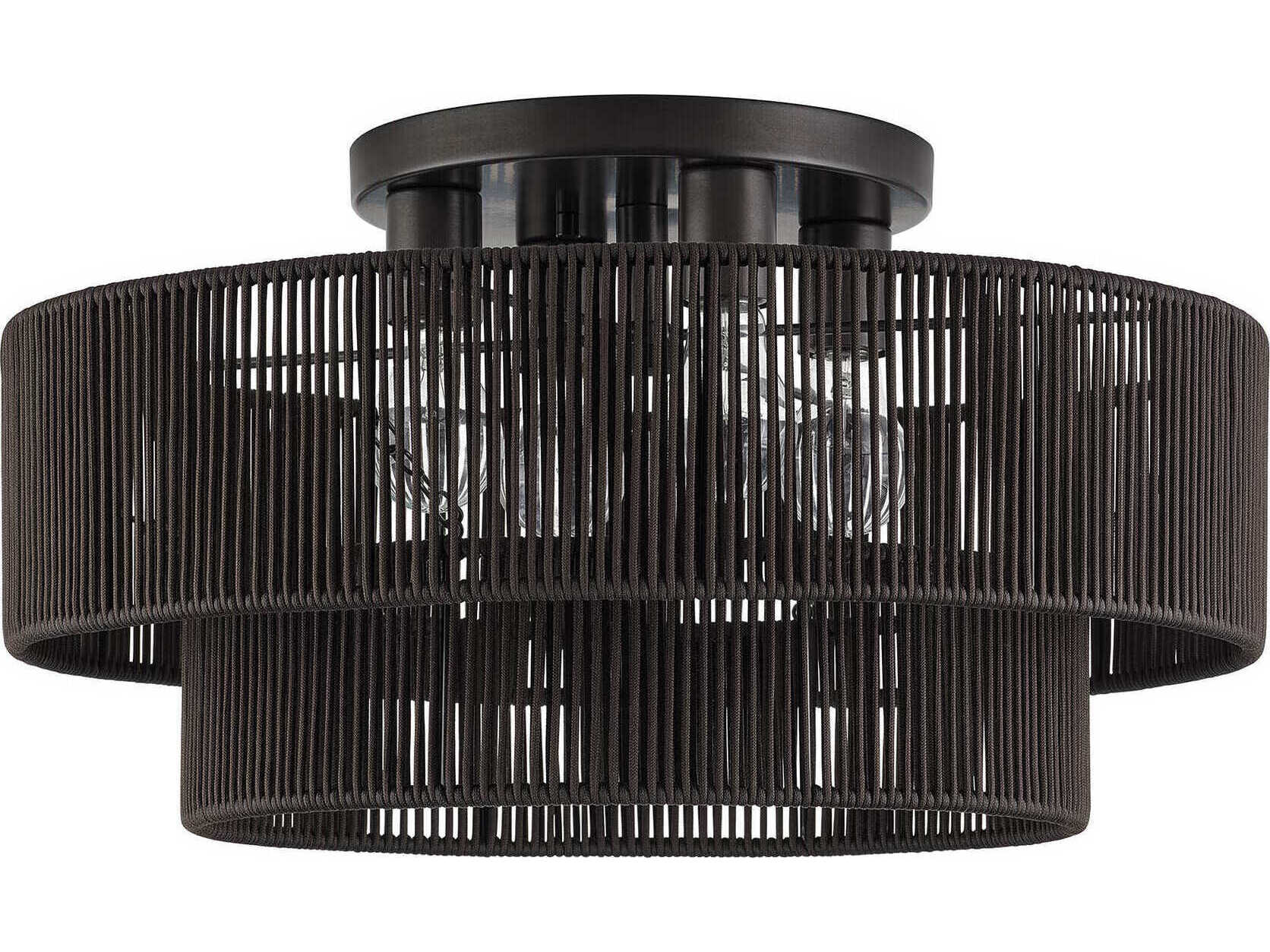 Livex Lighting Acordia 4-Light English Bronze Drum Semi Flush Mount