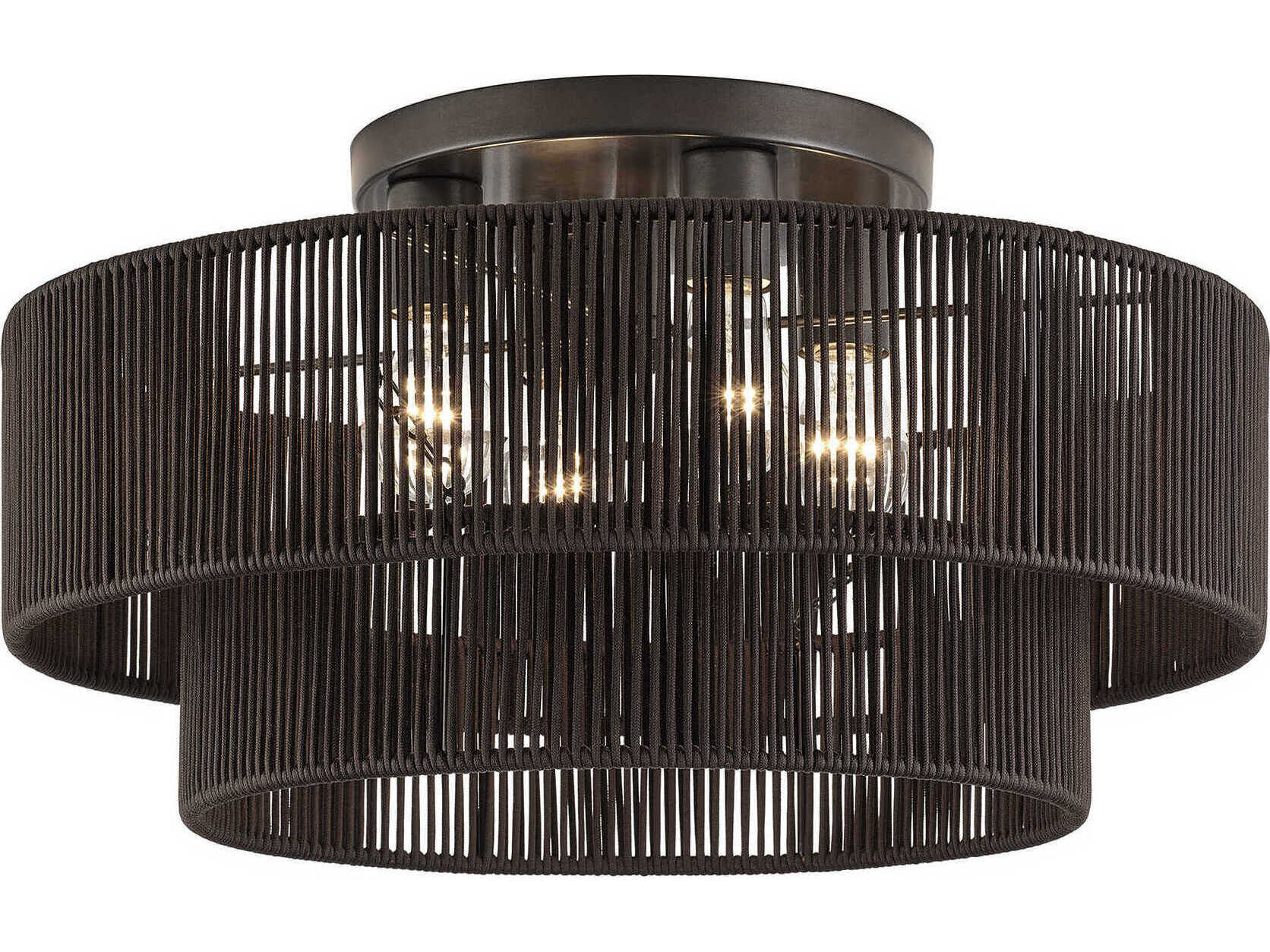 Livex Lighting Acordia 4-Light English Bronze Drum Semi Flush Mount