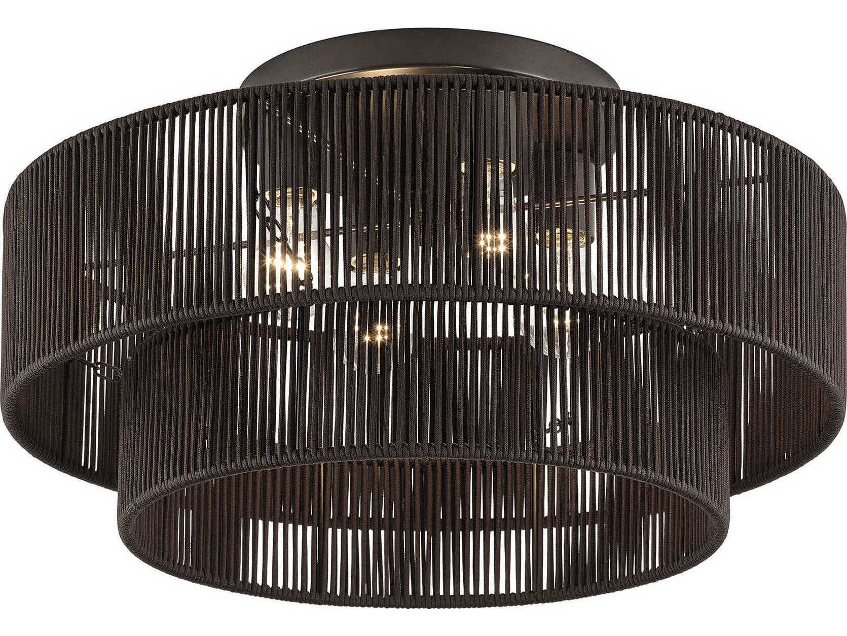 Livex Lighting Acordia 4-Light English Bronze Drum Semi Flush Mount