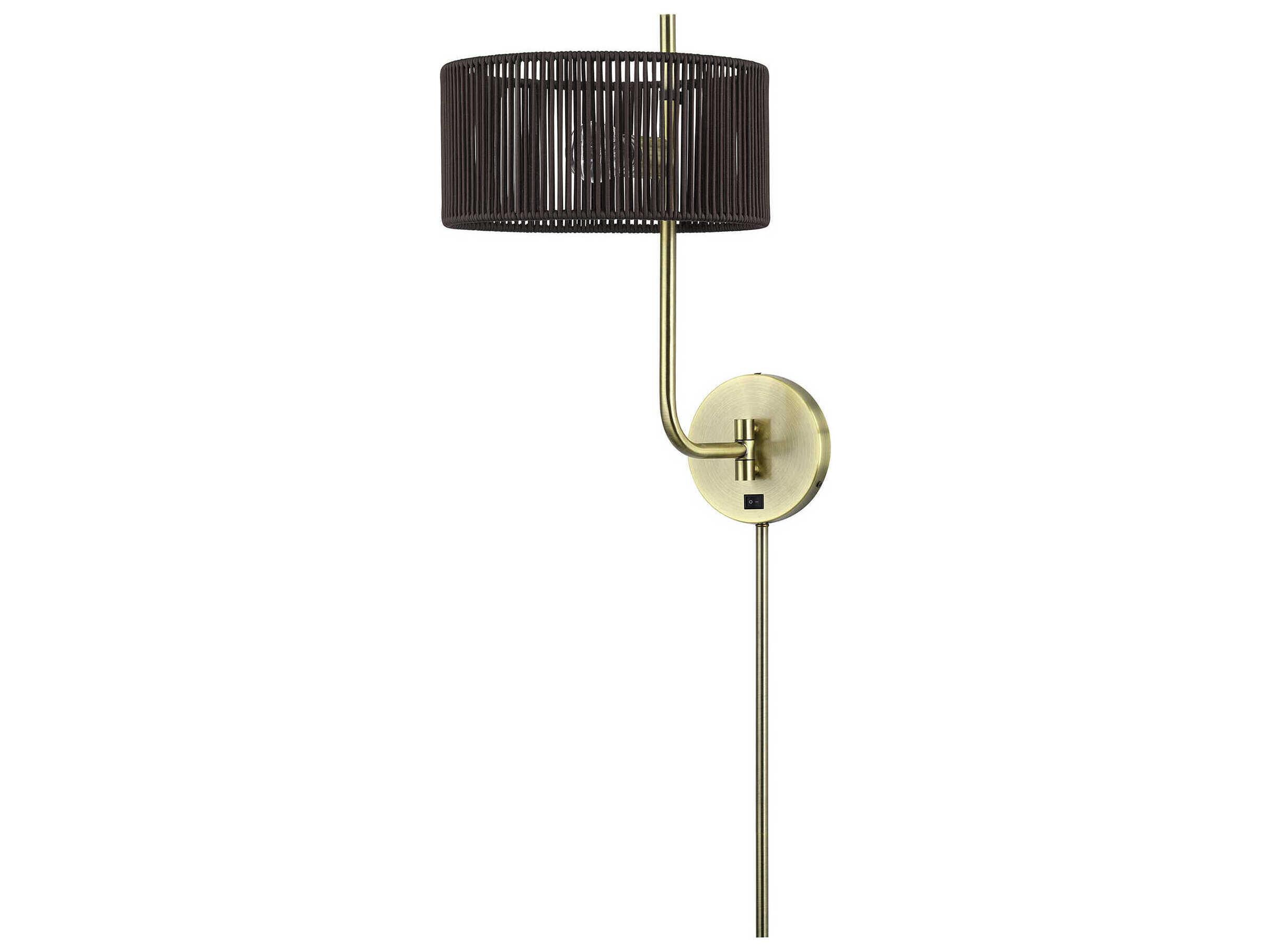 Livex Lighting Acordia 1-Light Antique Brass Swing Wall Sconce