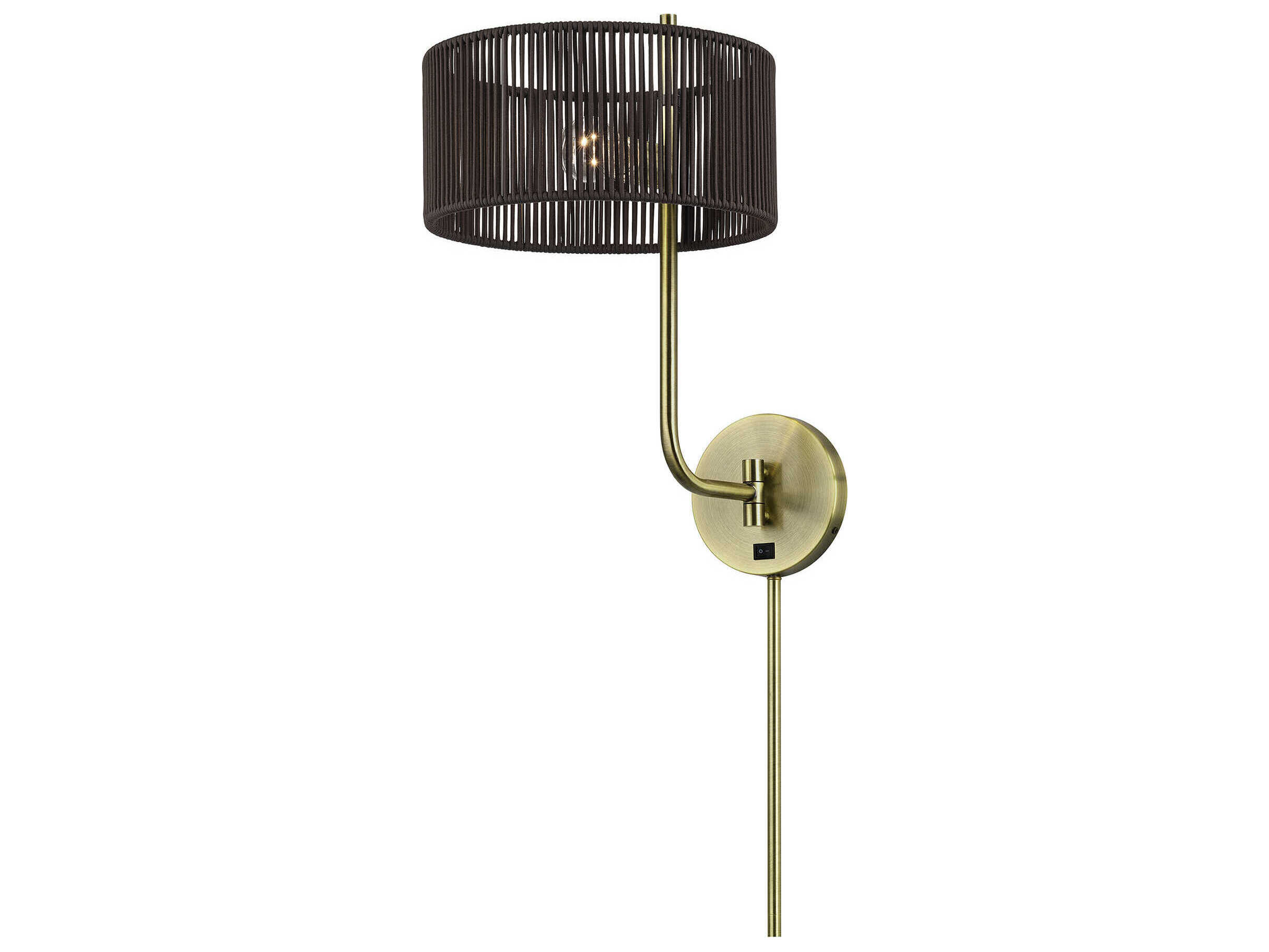 Livex Lighting Acordia 1-Light Antique Brass Swing Wall Sconce