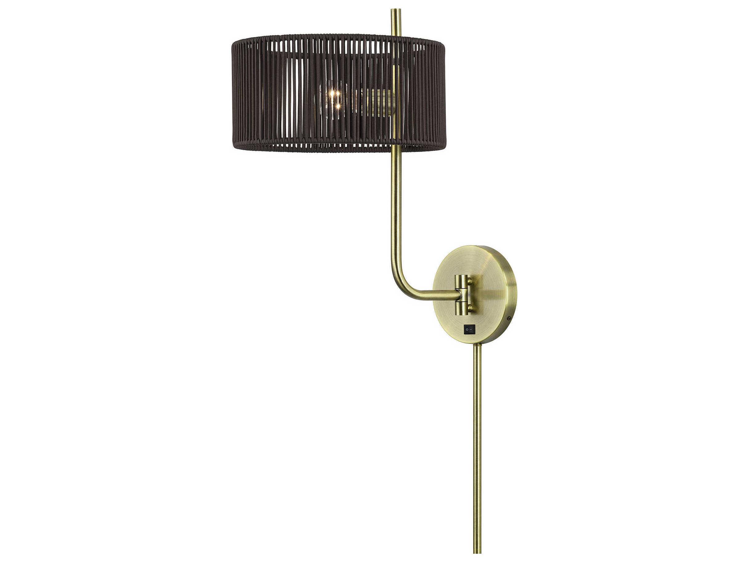 Livex Lighting Acordia 1-Light Antique Brass Swing Wall Sconce