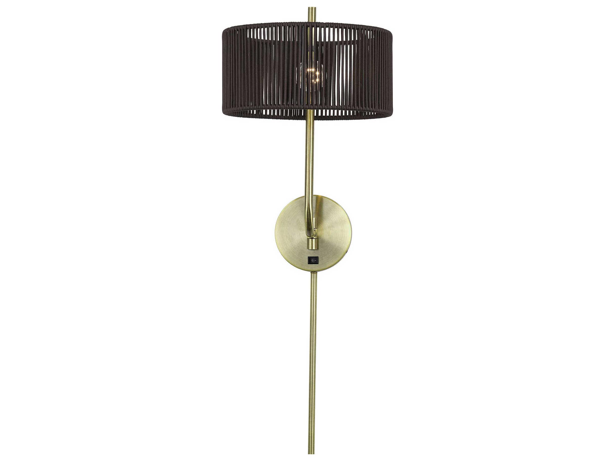 Livex Lighting Acordia 1-Light Antique Brass Swing Wall Sconce