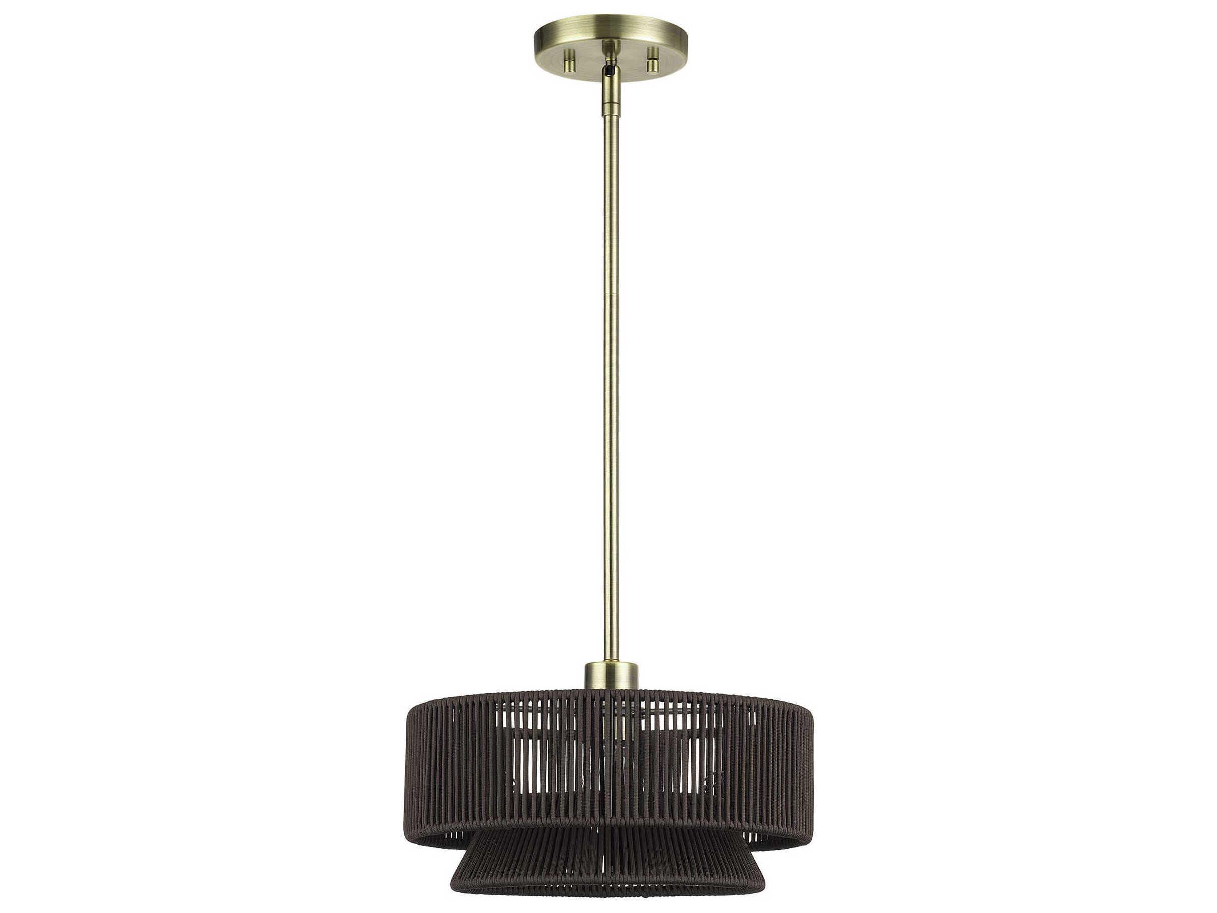 Livex Lighting Florell 1-Light Antique Brass Drum Pendant