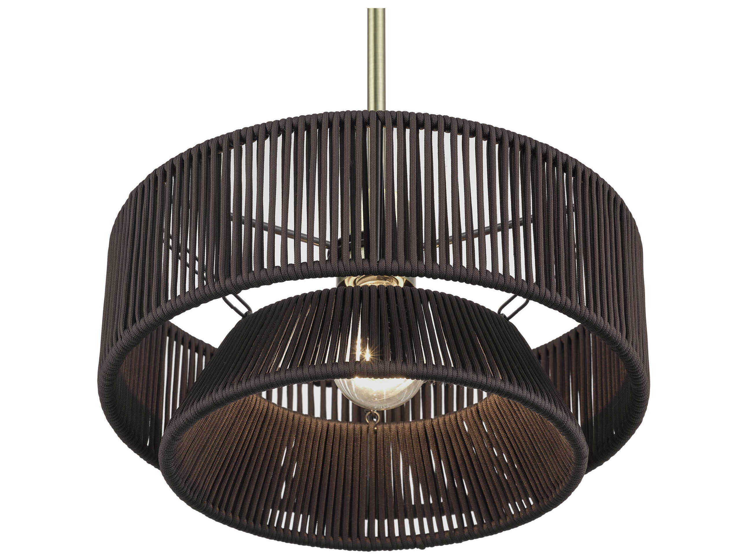 Livex Lighting Florell 1-Light Antique Brass Drum Pendant