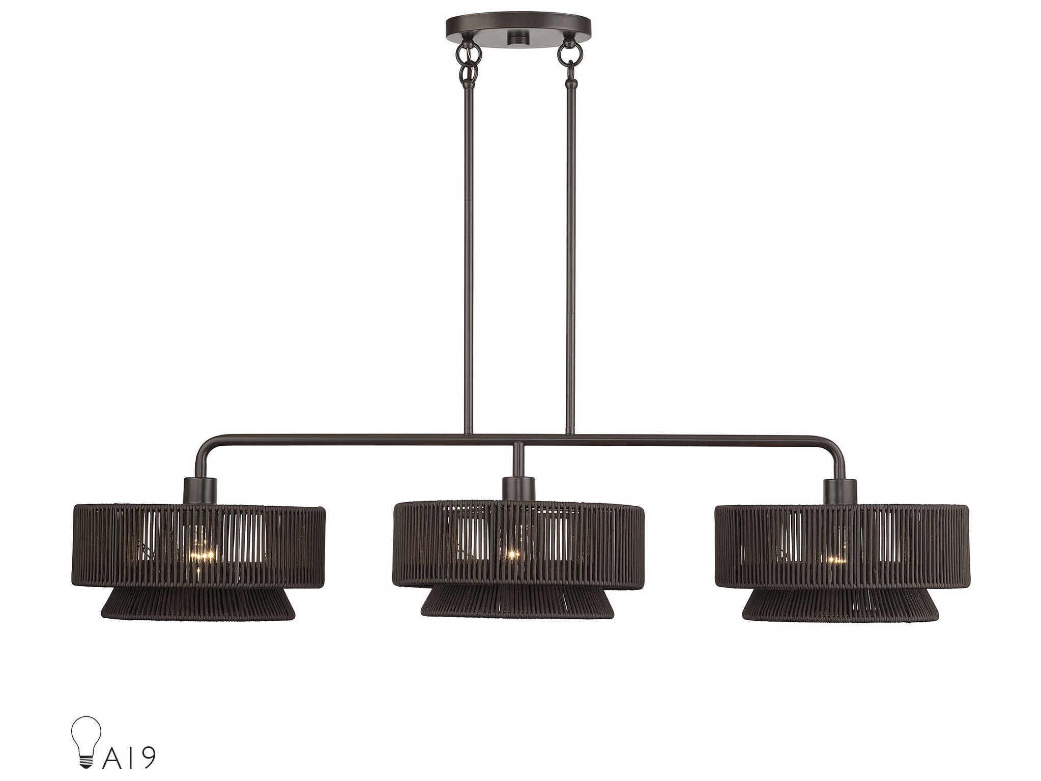 Livex Lighting Florell 3-Light English Bronze Drum Island Pendant