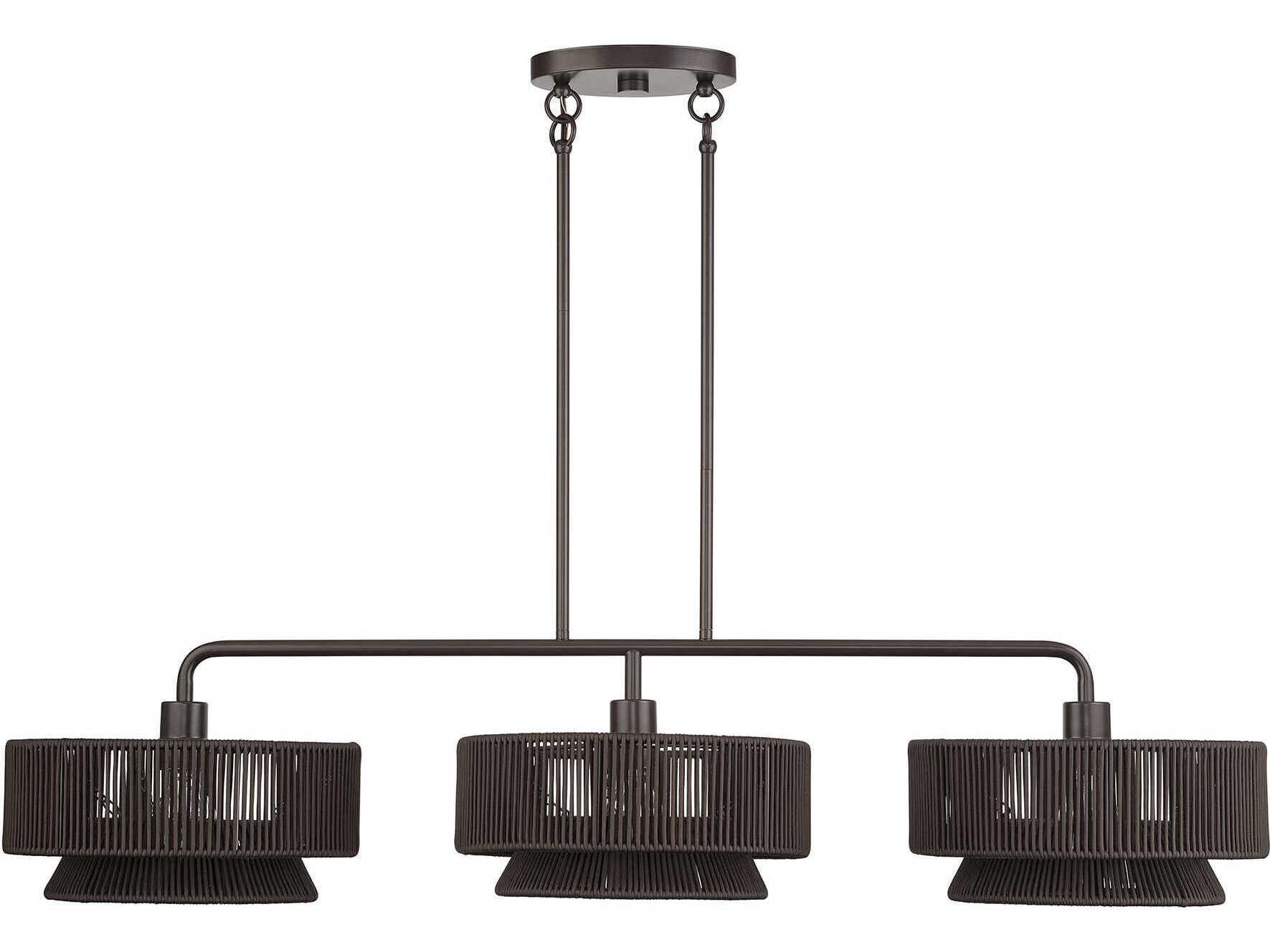 Livex Lighting Florell 3-Light English Bronze Drum Island Pendant