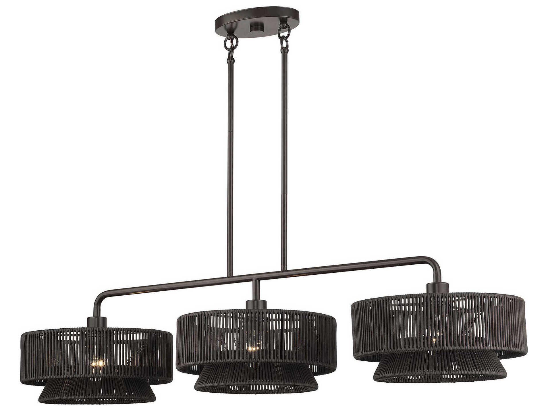 Livex Lighting Florell 3-Light English Bronze Drum Island Pendant