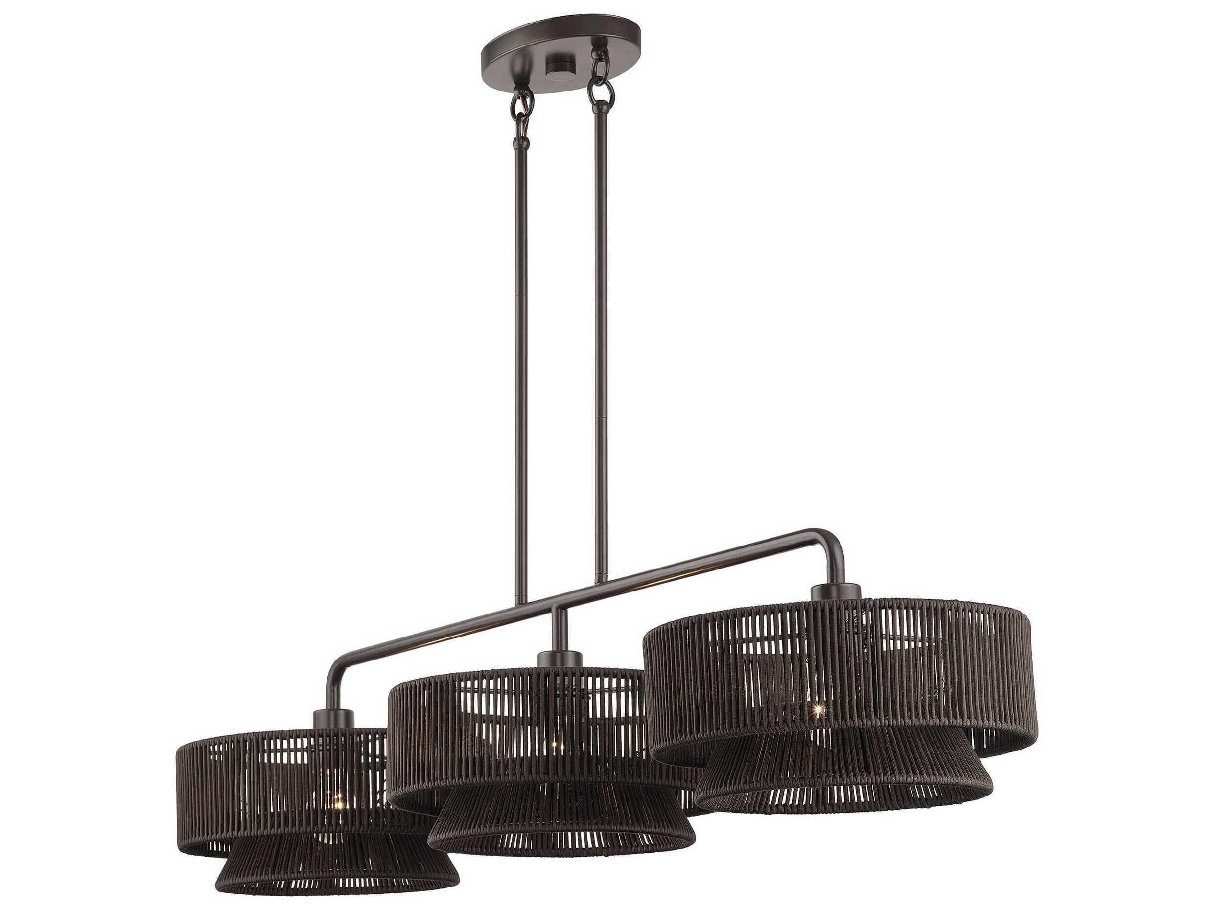 Livex Lighting Florell 3-Light English Bronze Drum Island Pendant