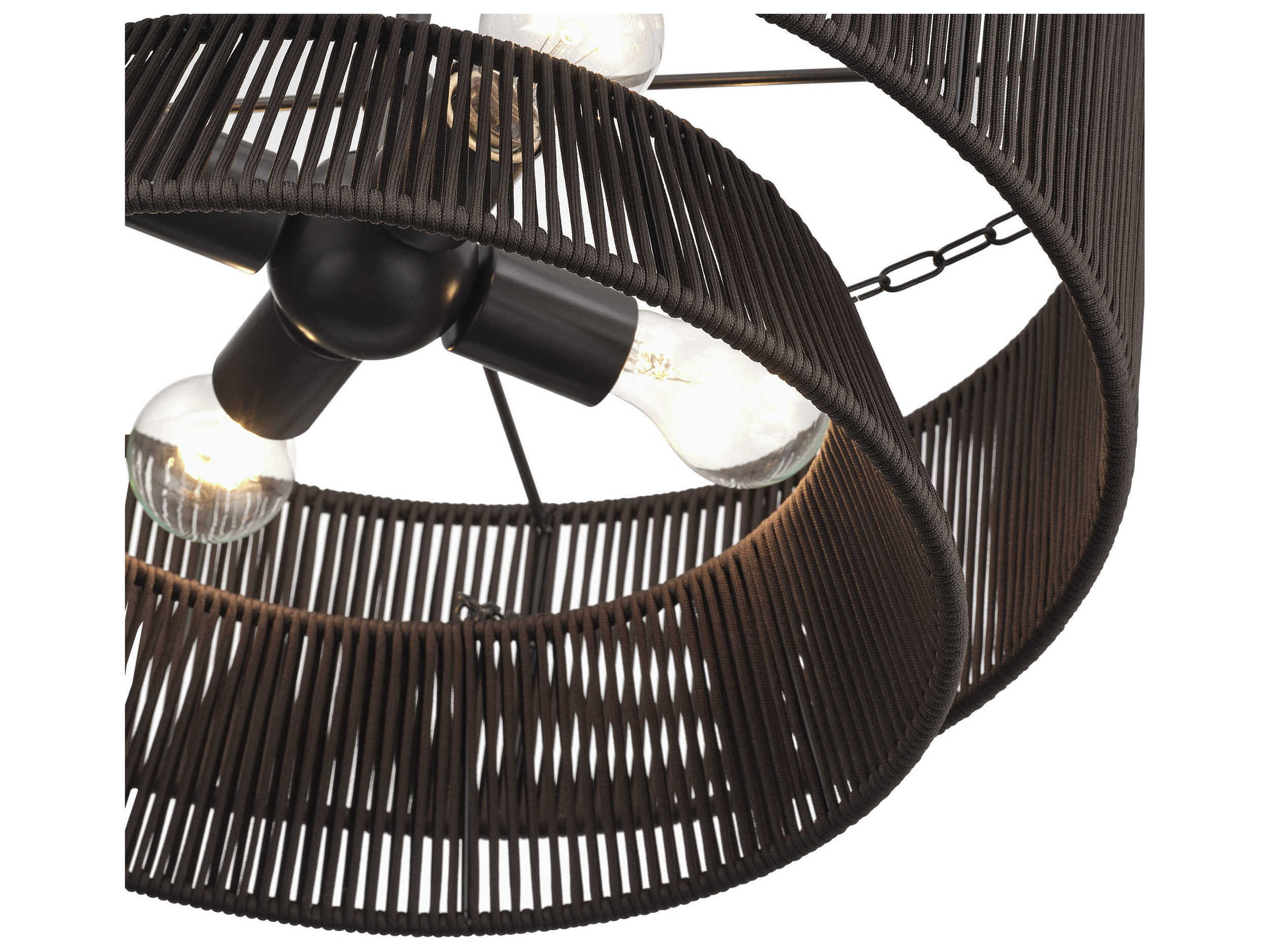 Livex Lighting Florell 4-Light English Bronze Brass Drum Pendant