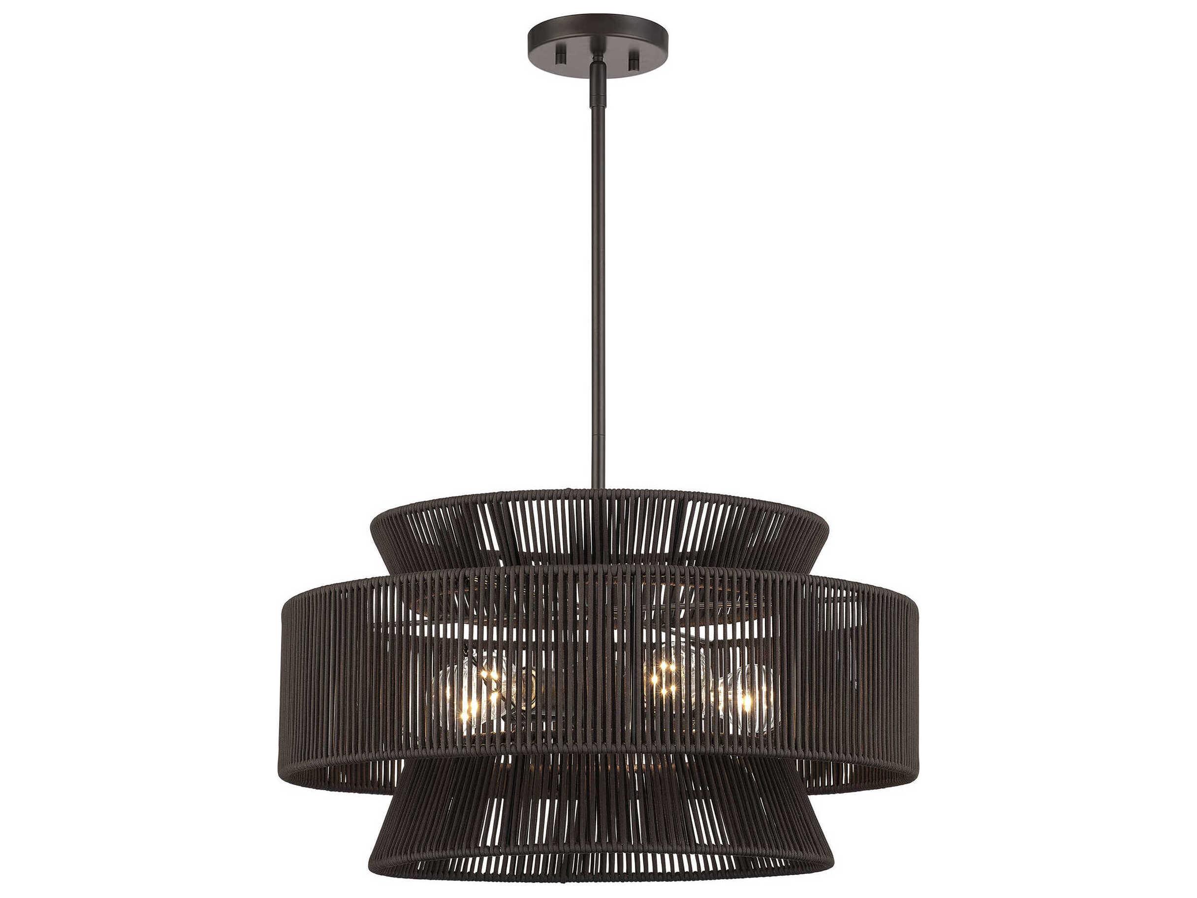 Livex Lighting Florell 5-Light English Bronze Drum Pendant
