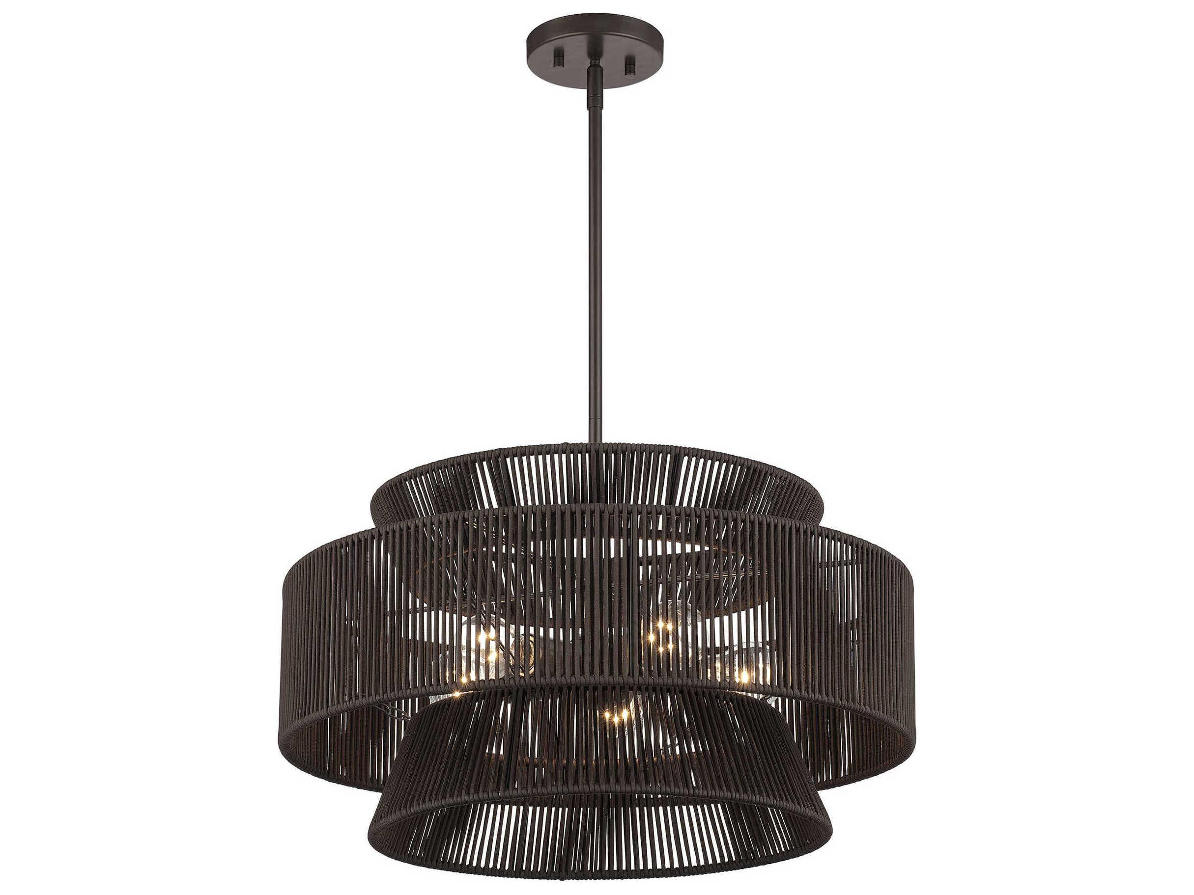 Livex Lighting Florell 5-Light English Bronze Drum Pendant