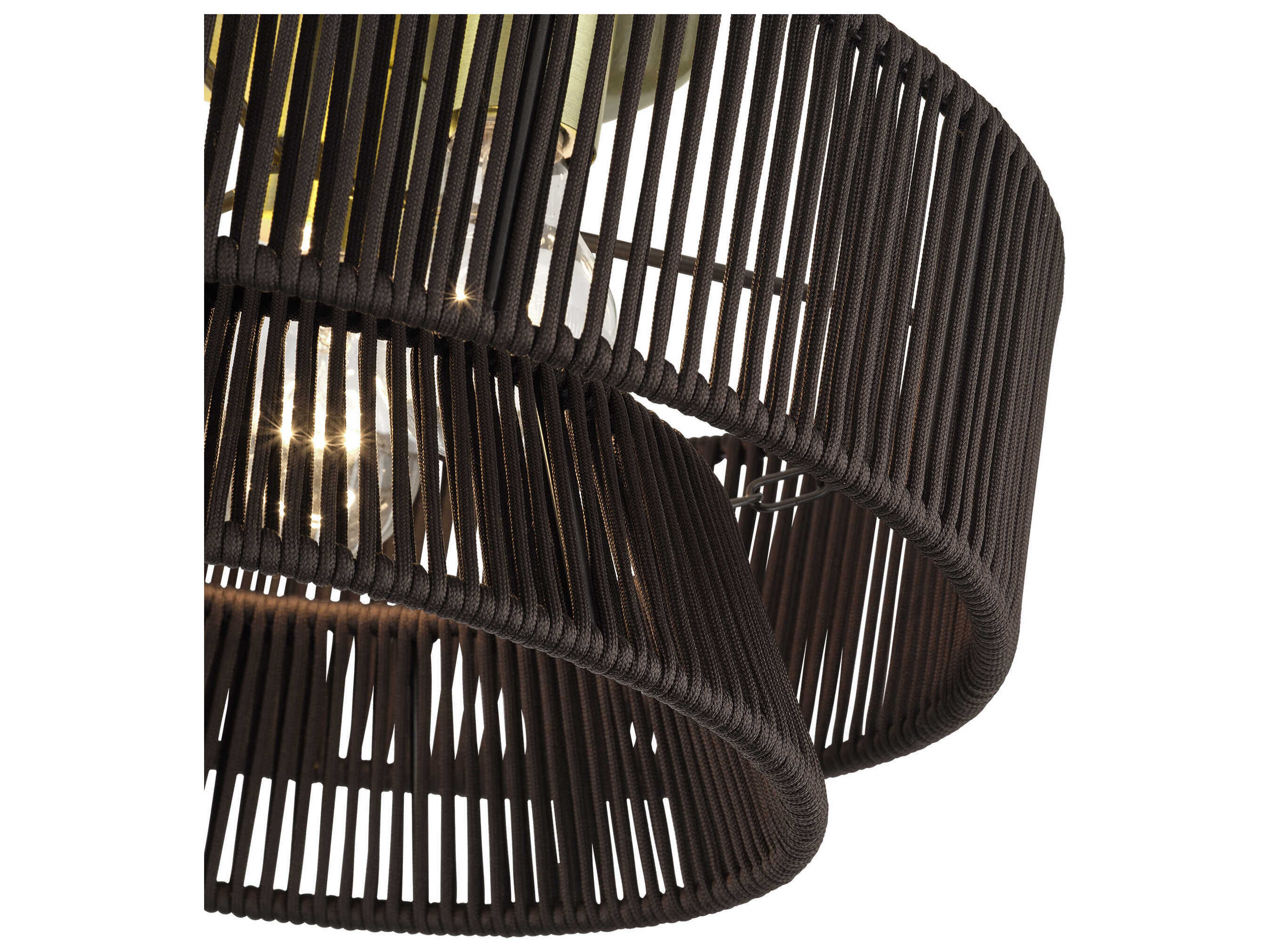 Livex Lighting Florell 3-Light Antique Brass Drum Semi Flush Mount