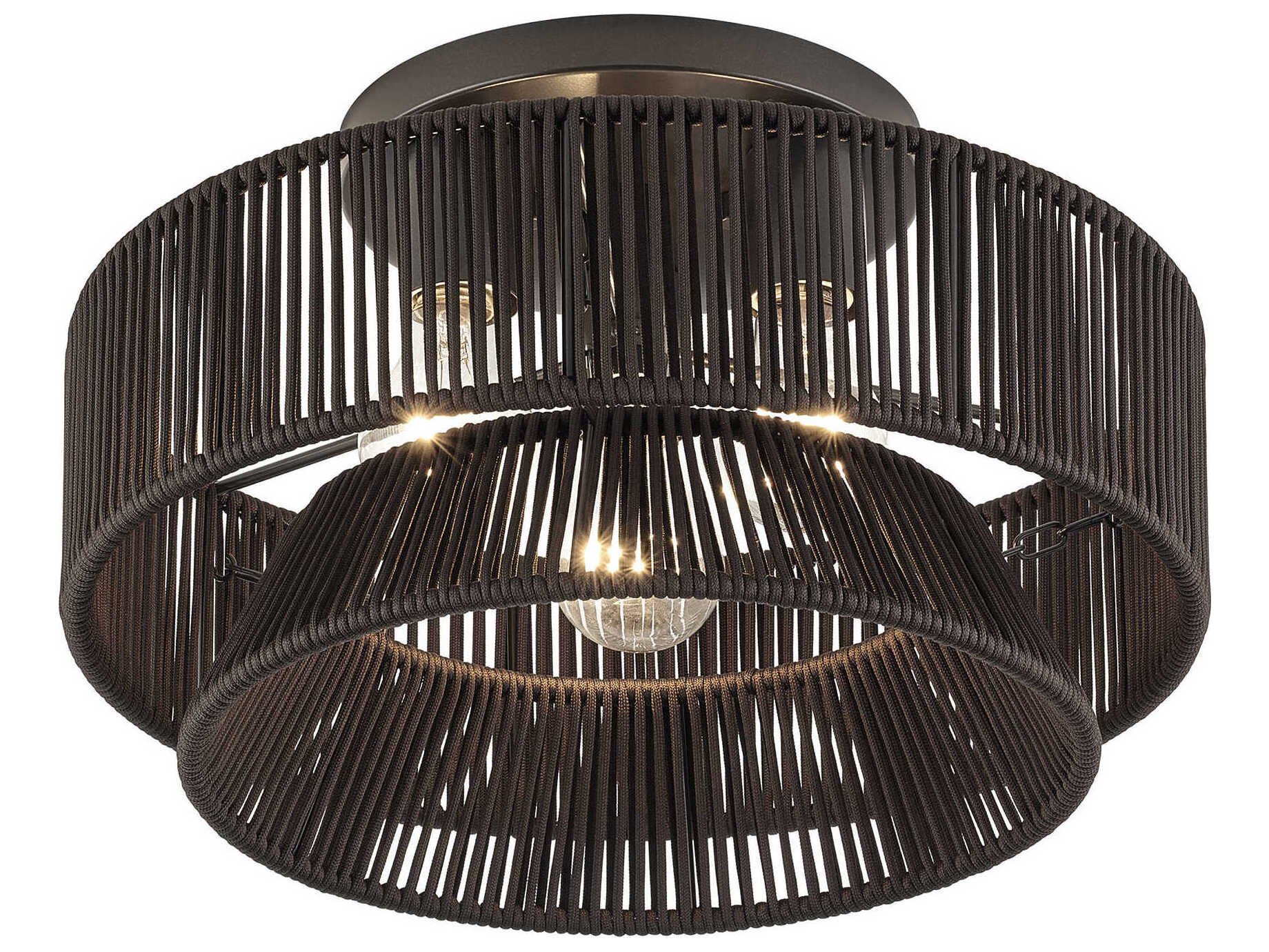 Livex Lighting Florell 3-Light English Bronze Drum Semi Flush Mount