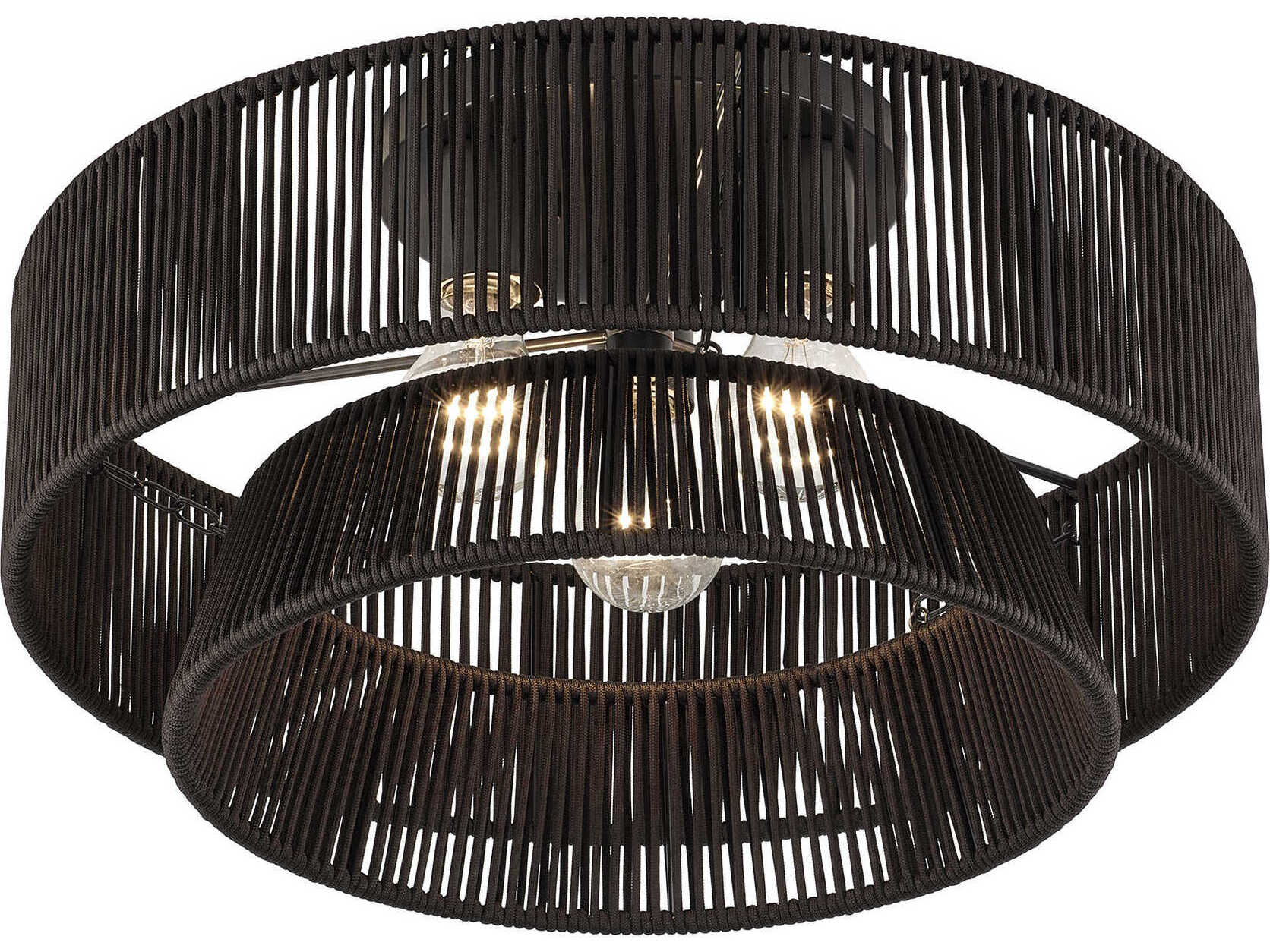 Livex Lighting Florell 3-Light English Bronze Drum Semi Flush Mount