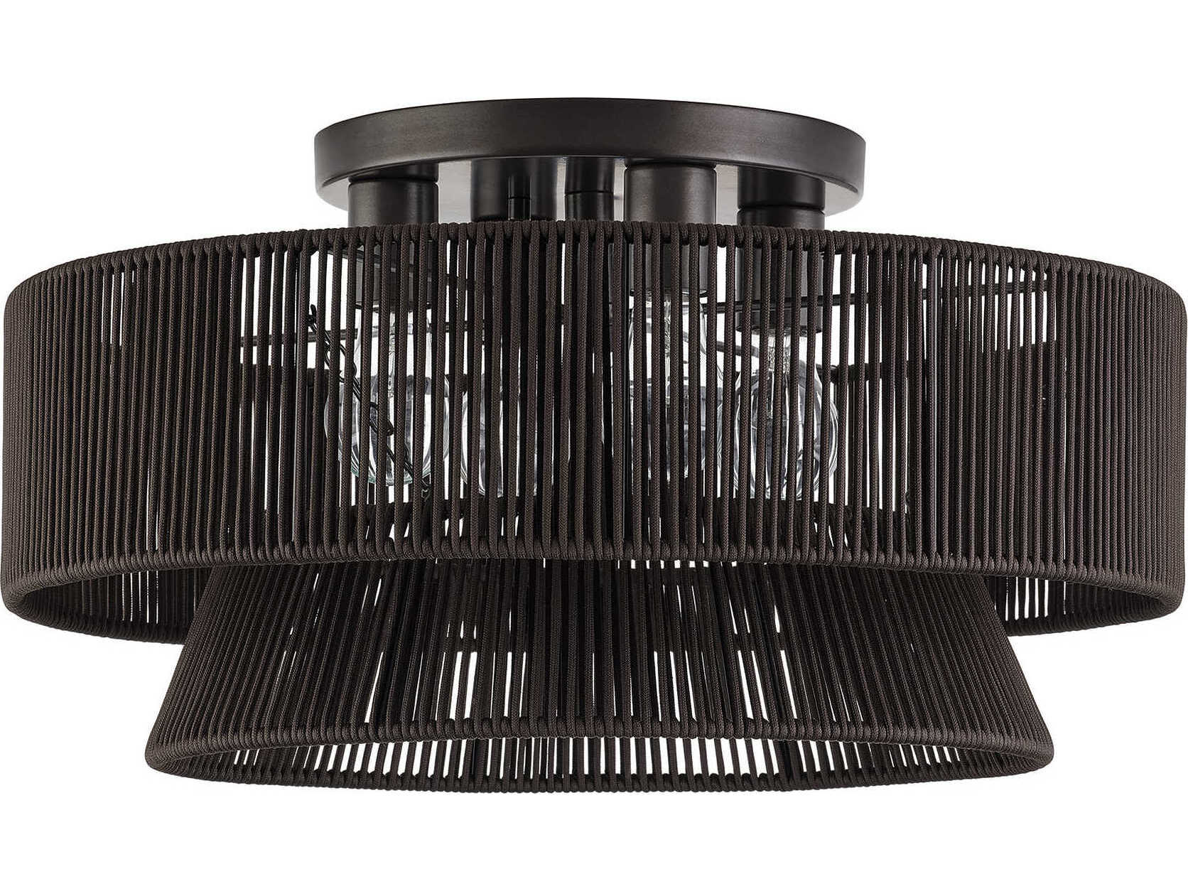 Livex Lighting Florell 4-Light English Bronze Linear Semi Flush Mount