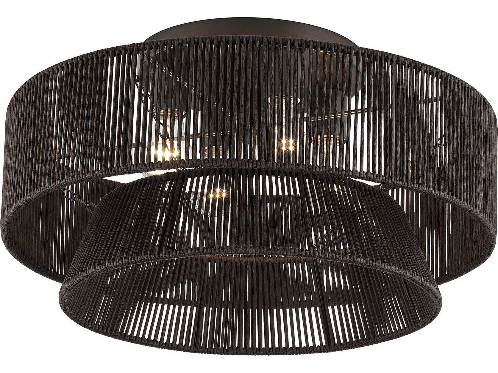 Livex Lighting Florell 4-Light English Bronze Linear Semi Flush Mount
