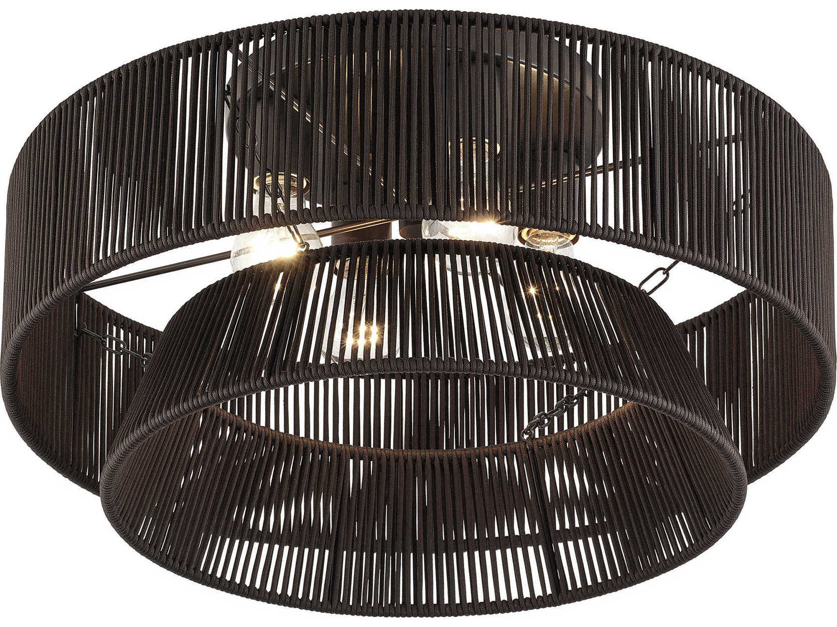 Livex Lighting Florell 4-Light English Bronze Linear Semi Flush Mount