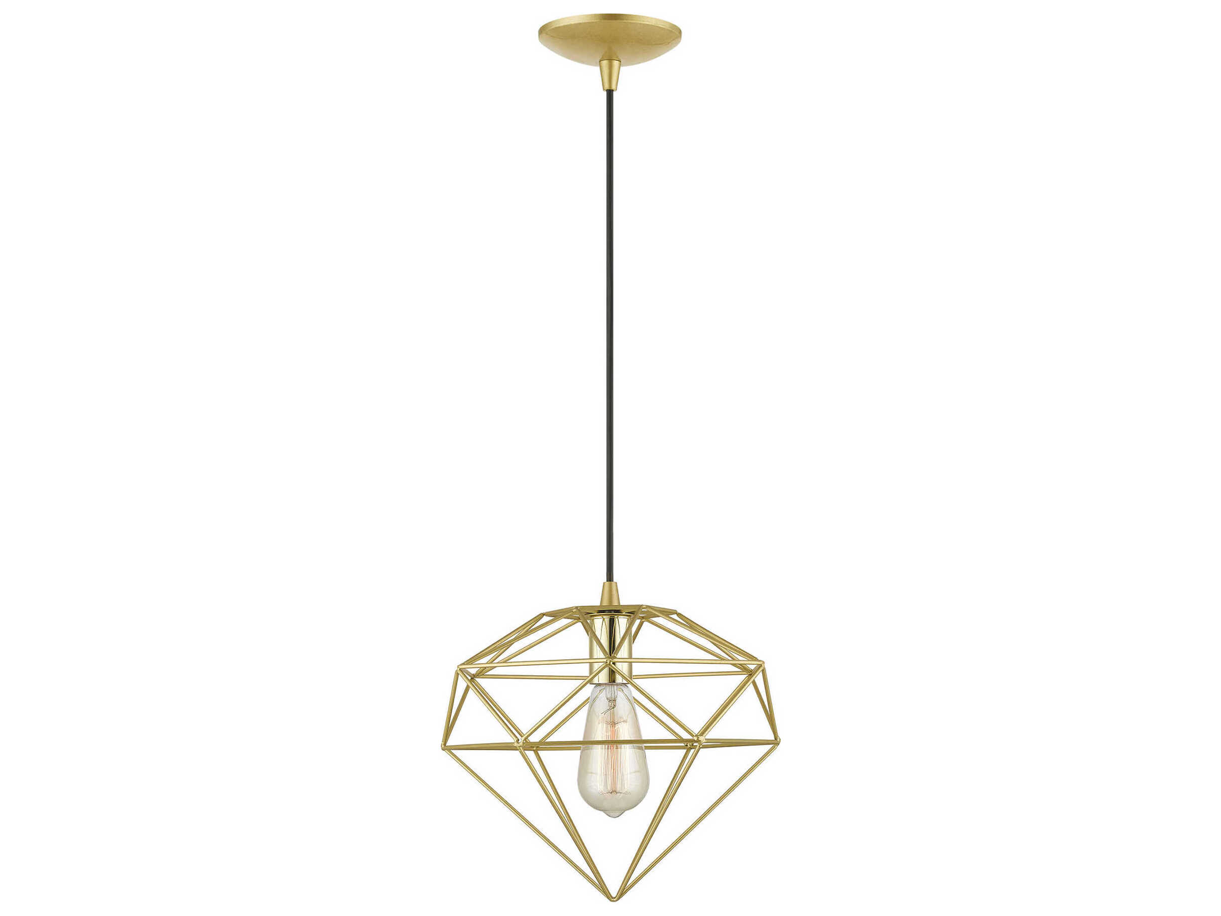 Livex Lighting Knox 1-Light Soft Gold Polished Brass Mini Pendant